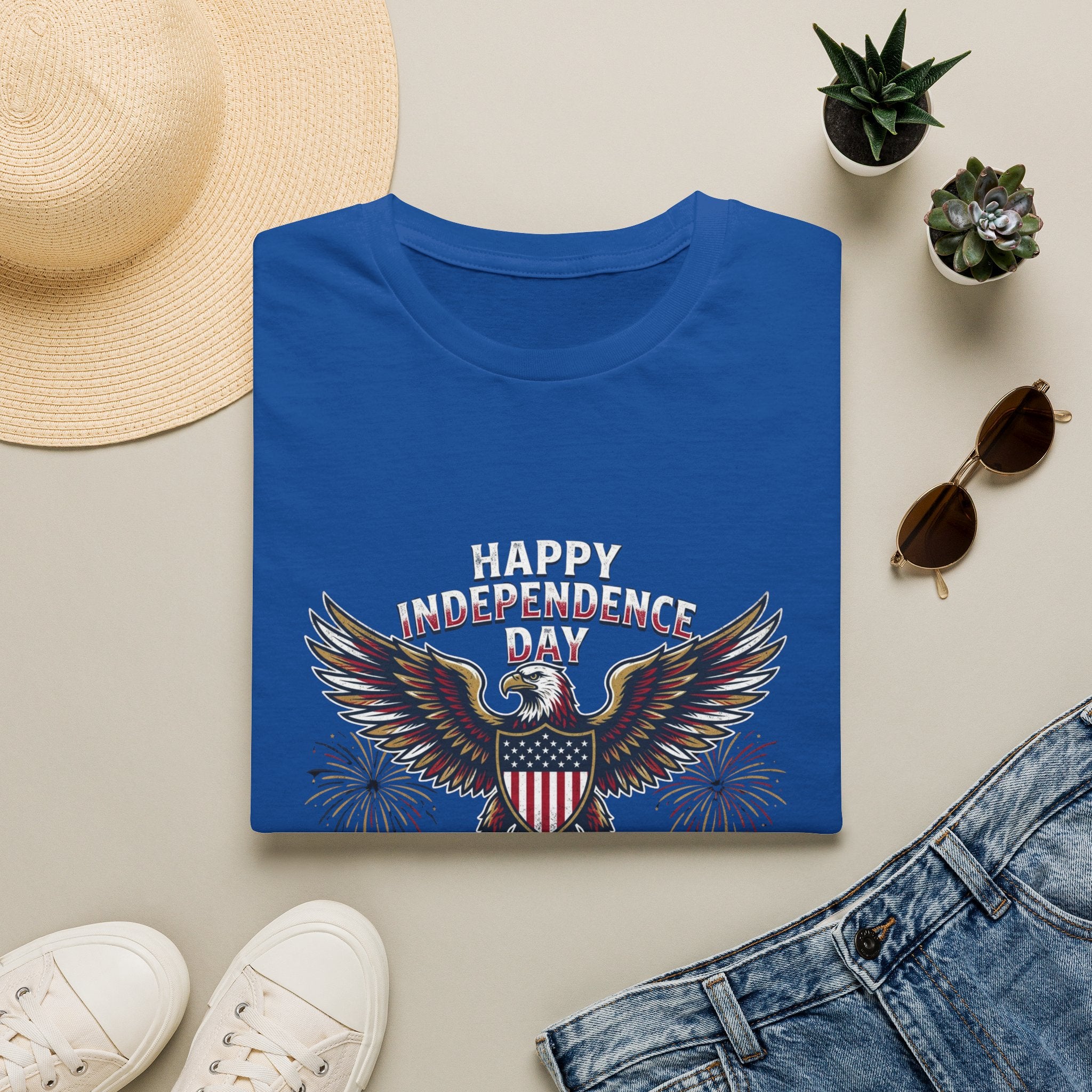 4th of July Independence Day Tee Eagle T-Shirt — "Happy Independence Day" USA Patriotic Tee