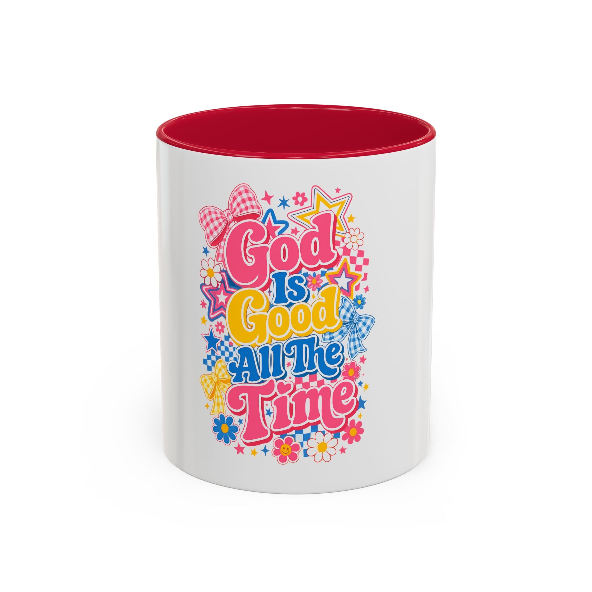 Coffee Mugs God Is Good All The Time Pink Ceramic Mug — Colorful Faith Coffee Cup (11oz/15oz)