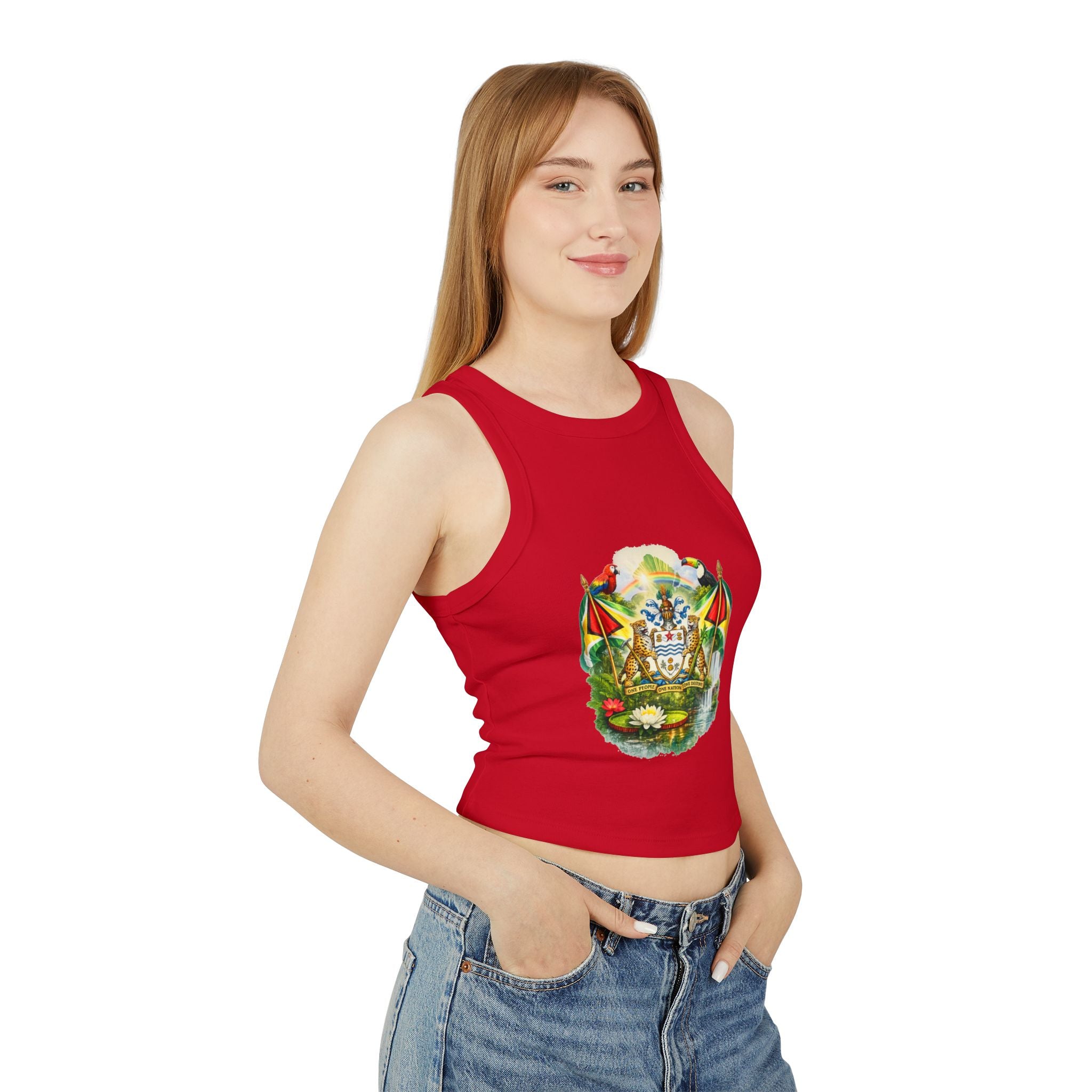 Tank Top — Tropical Crest Graphic Crop Tank