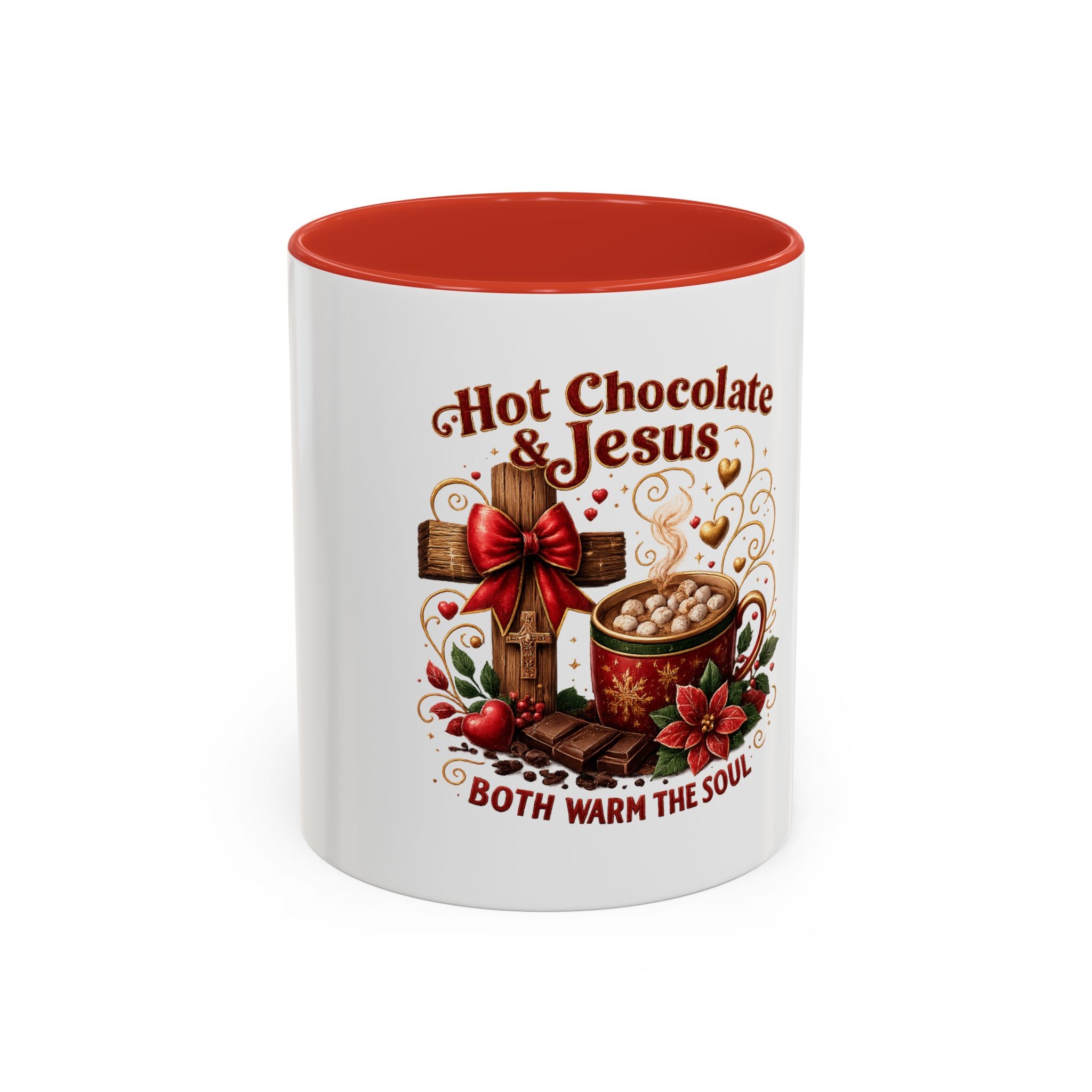 Hot Chocolate & Jesus Mug — "Both Warm the Soul" Accent Coffee Mug