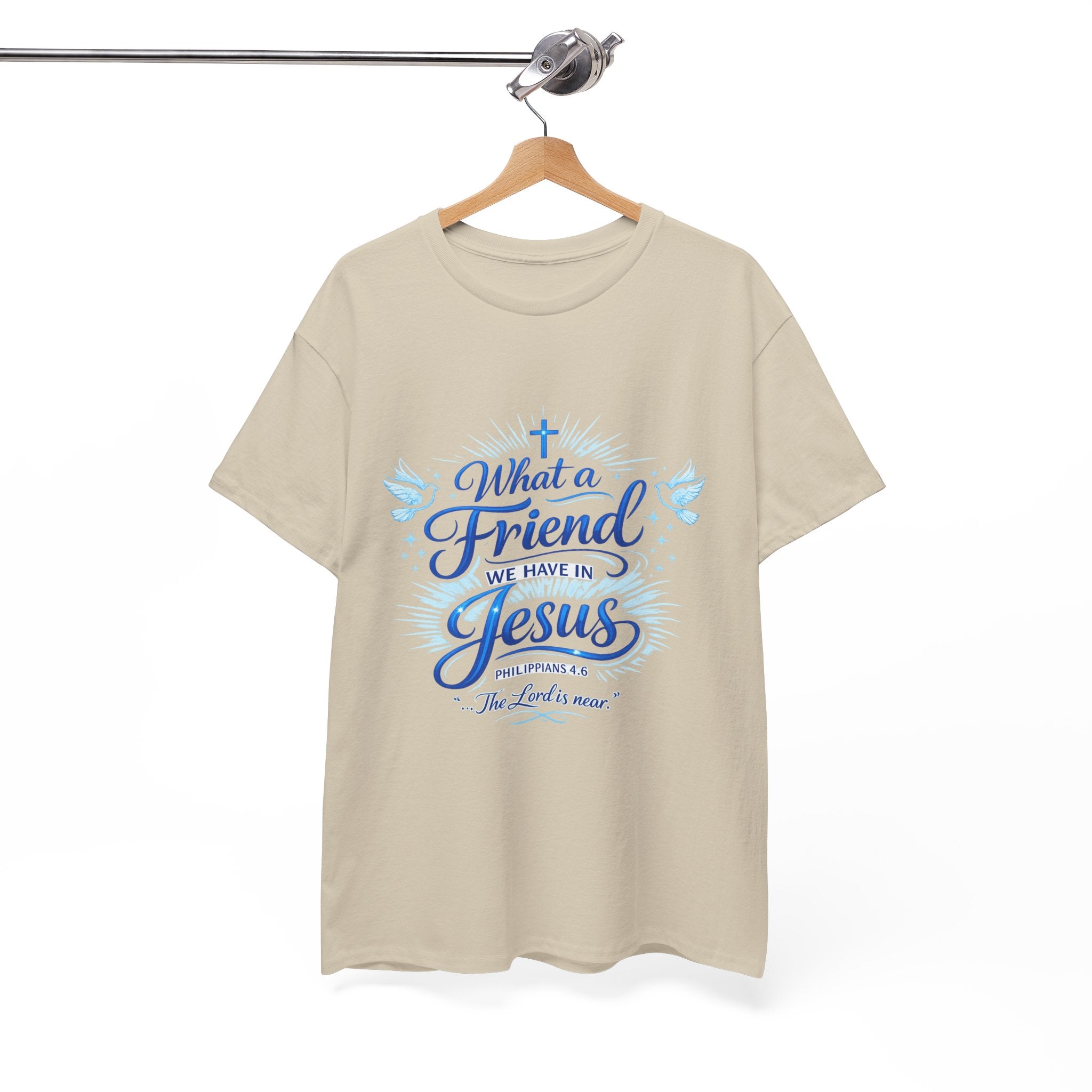 Christian Tee — “What a Friend We Have in Jesus” Inspirational Faith T-Shirt