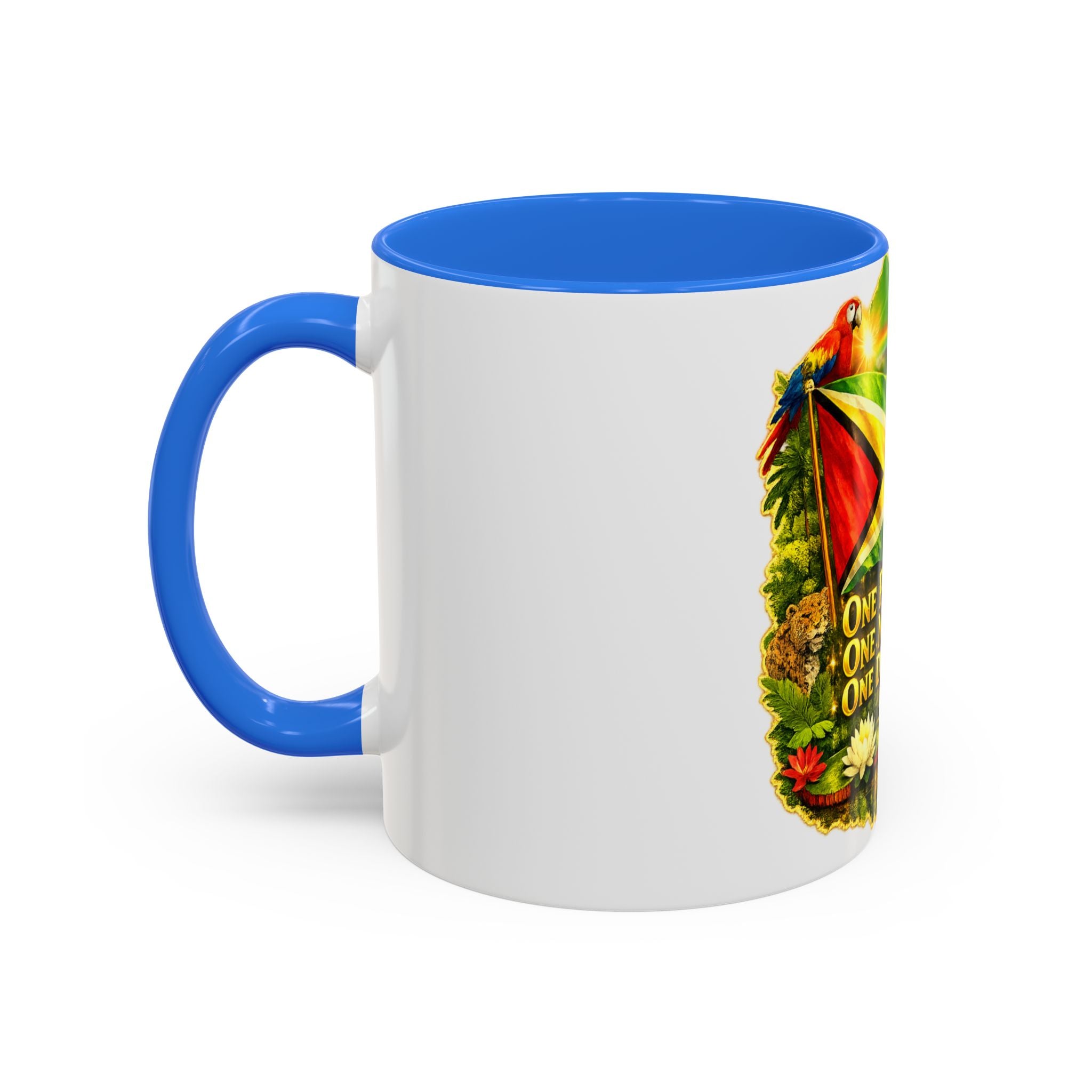 Coffee Mug souvenir that represents Guyana – "One People, One Nation, One Destiny" 11oz/15oz