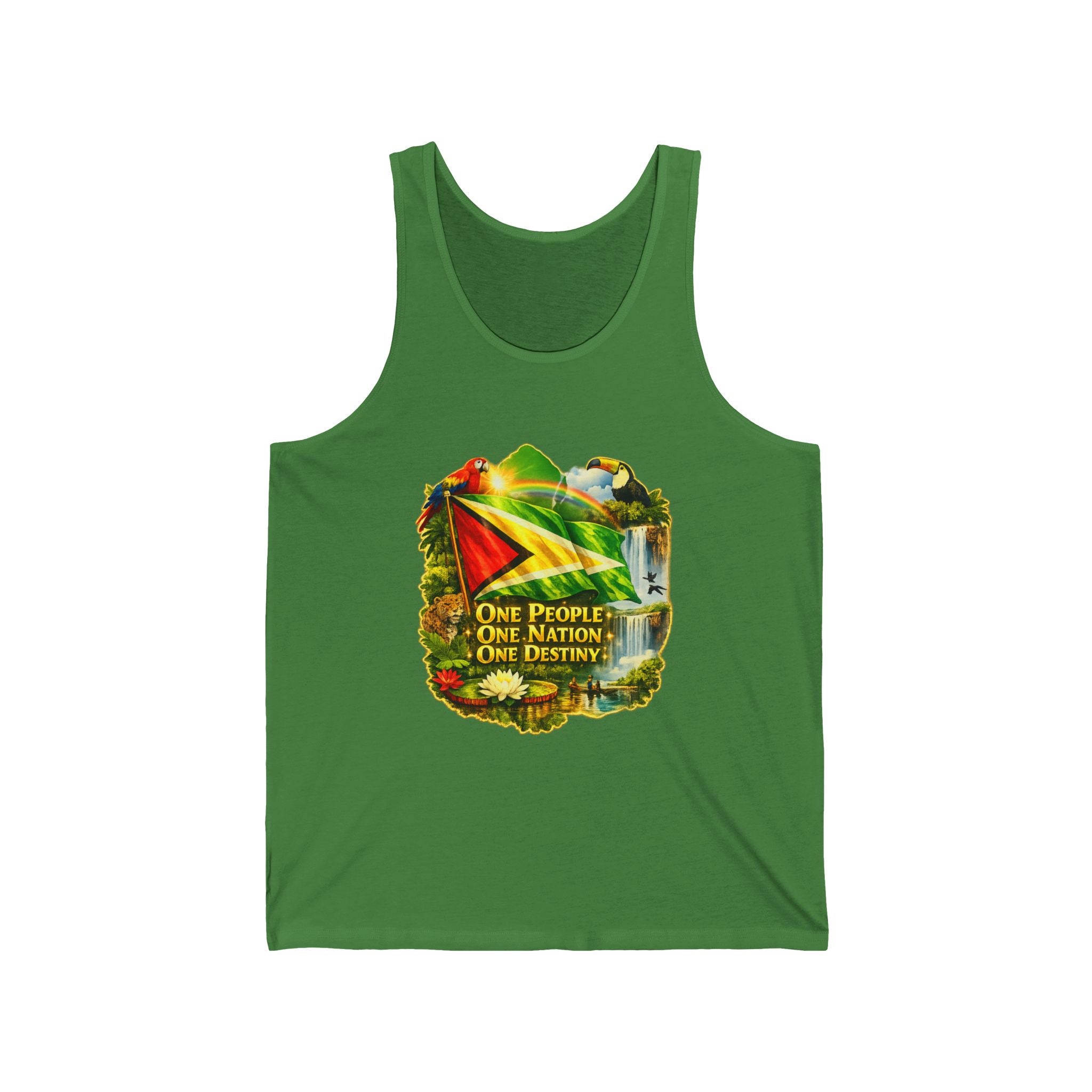 Tank Top  vest Guyana flag design — "One People, One Nation, One Destiny" Patriotic Jersey