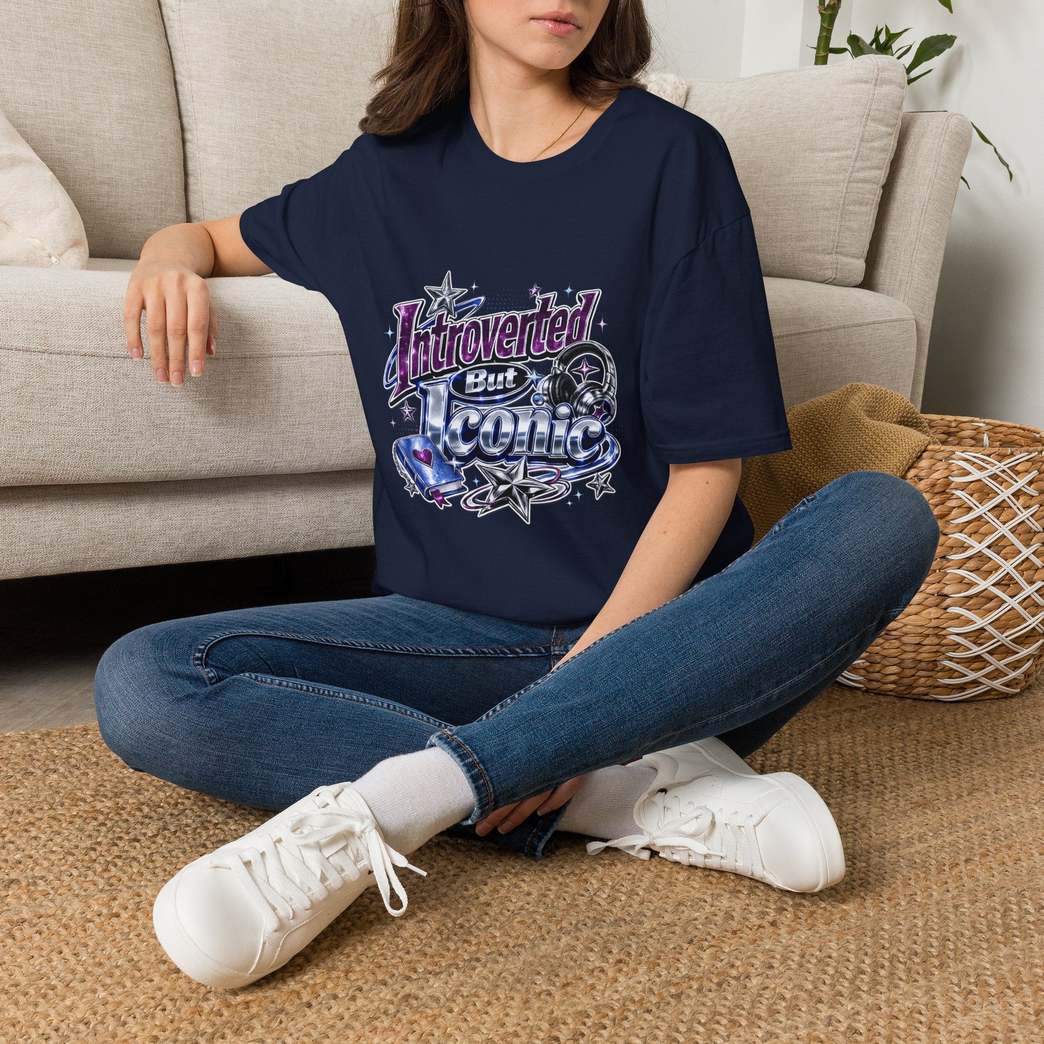 Introverted But Iconic T-Shirt – Retro Star Graphic Tee for Quiet Confidence
