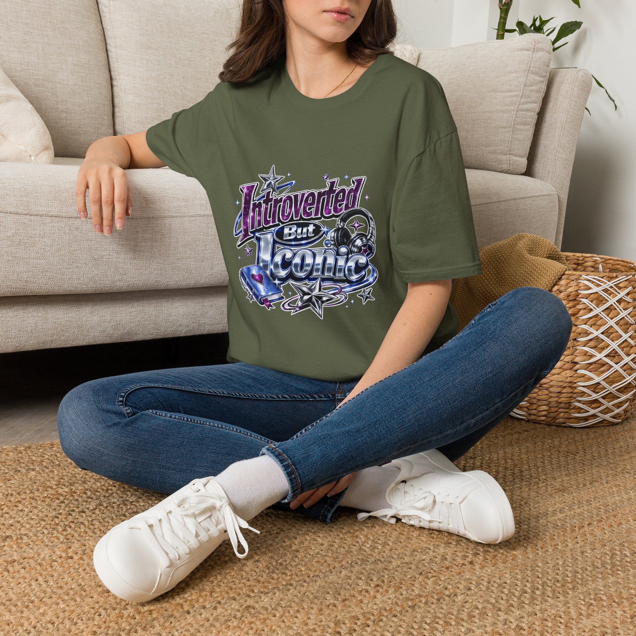 Introverted But Iconic T-Shirt – Retro Star Graphic Tee for Quiet Confidence