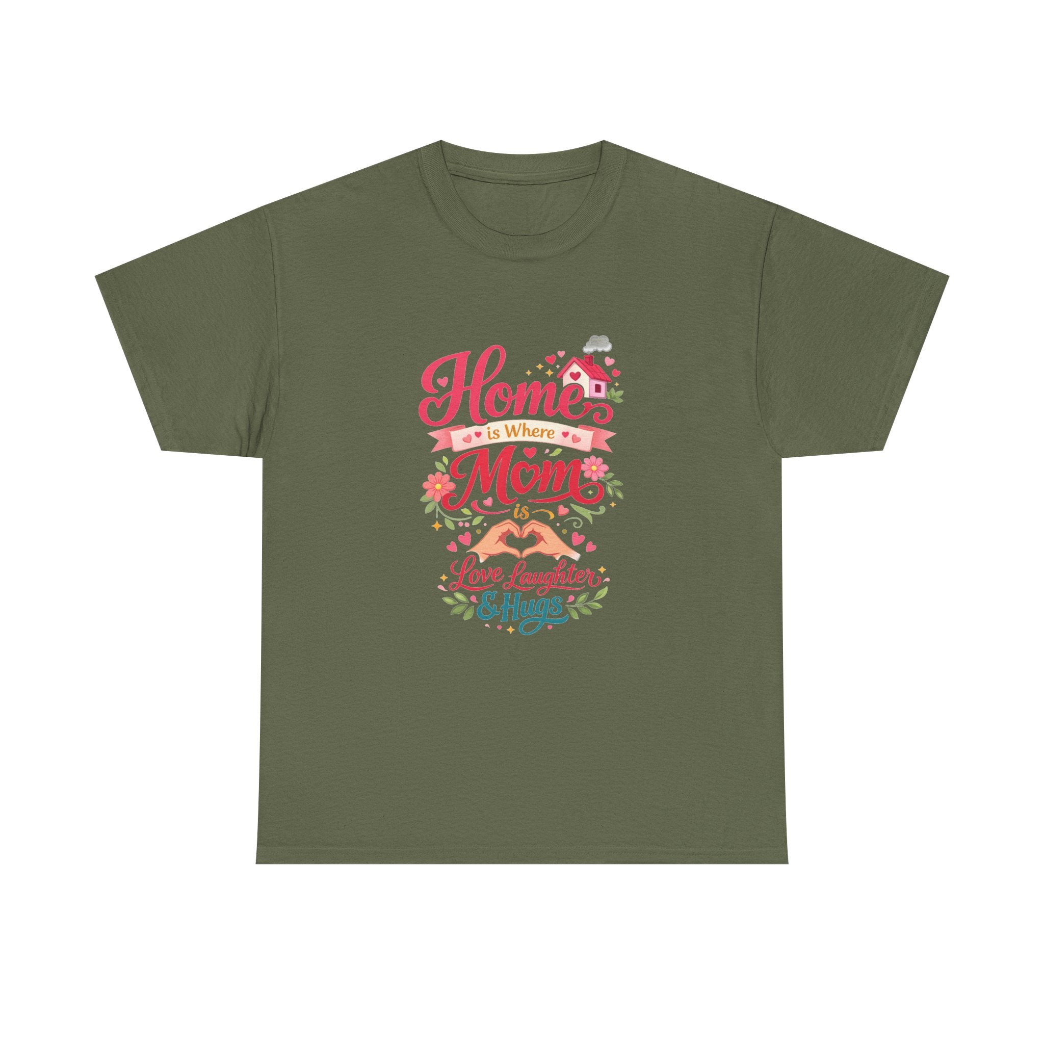 Mom Home T‑Shirt — “Home Is Where Mom Is” Floral Mother’s Day Tee