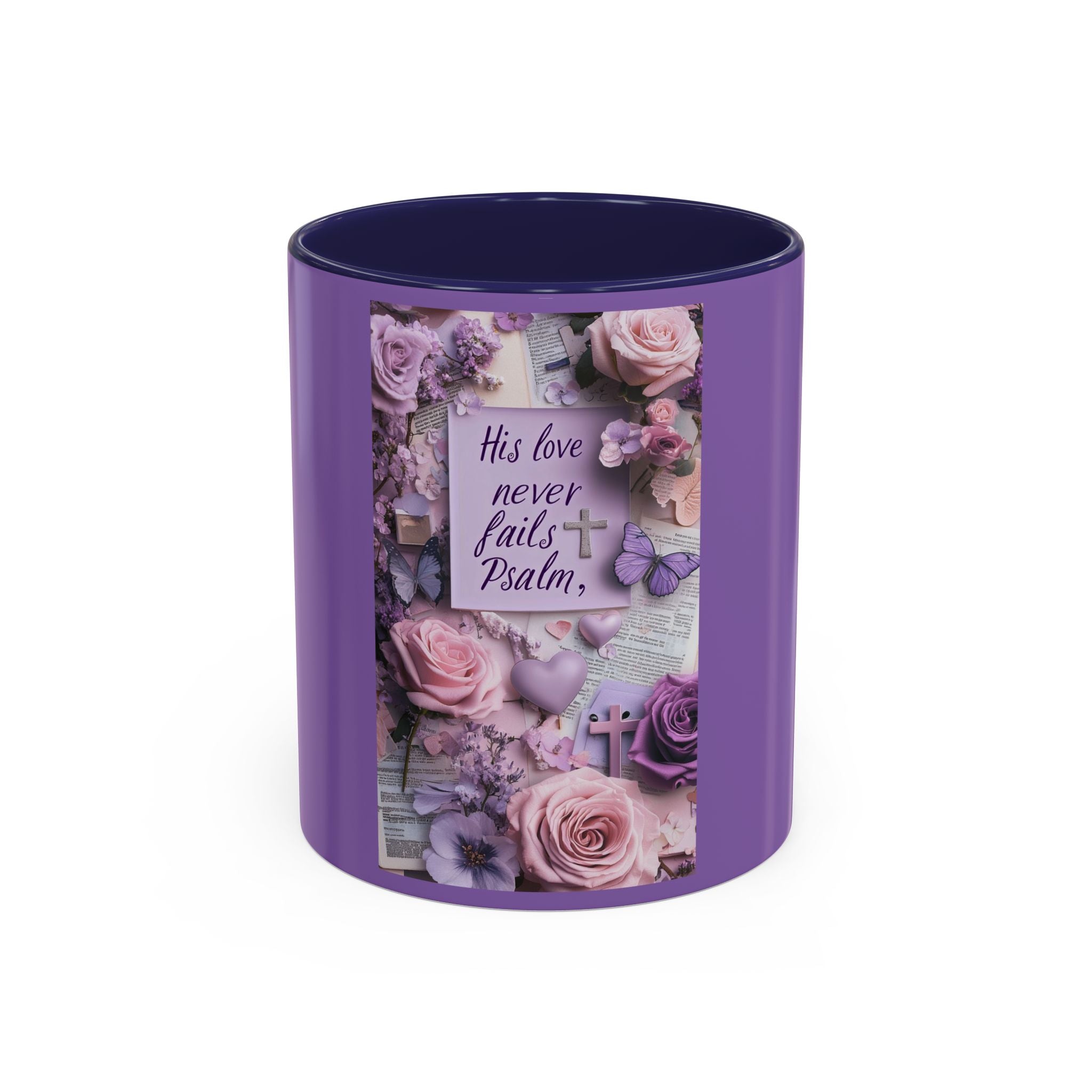 Coffee Mug — Floral Psalm Accent Mug (11/15 oz)