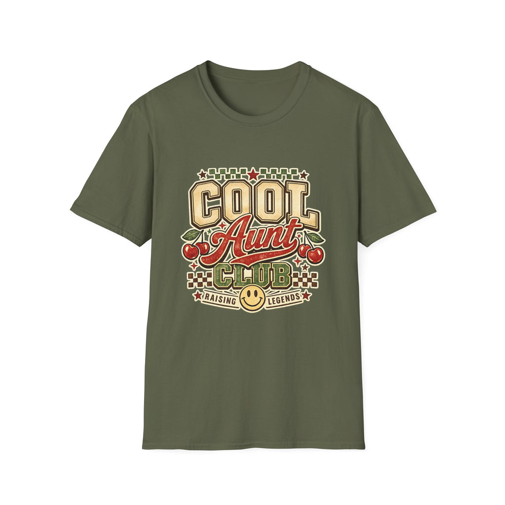 Cherries Pop T-Shirt Aunt Club Vintage Cherry Graphic Tee for Fun-Loving Aunts