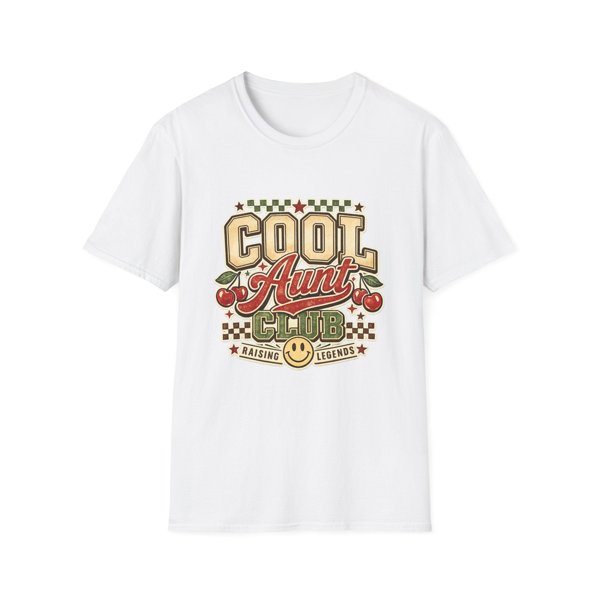 Cherries Pop T-Shirt Aunt Club Vintage Cherry Graphic Tee for Fun-Loving Aunts