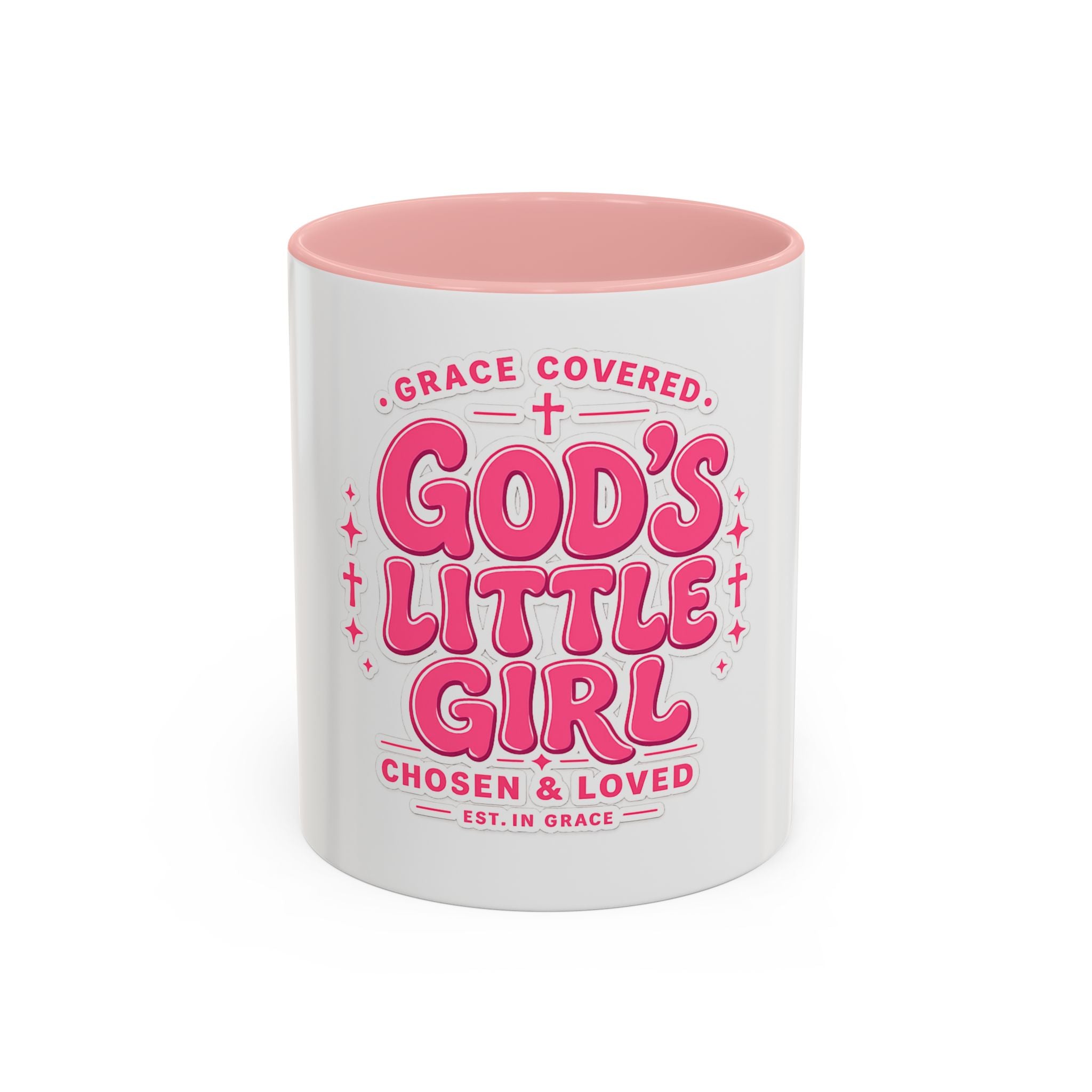 Coffee Mugs Faith/ Inspiration mugs God's Little Girl Accent Coffee Mug – Faith-based Pink Christian Gift (11/15oz)