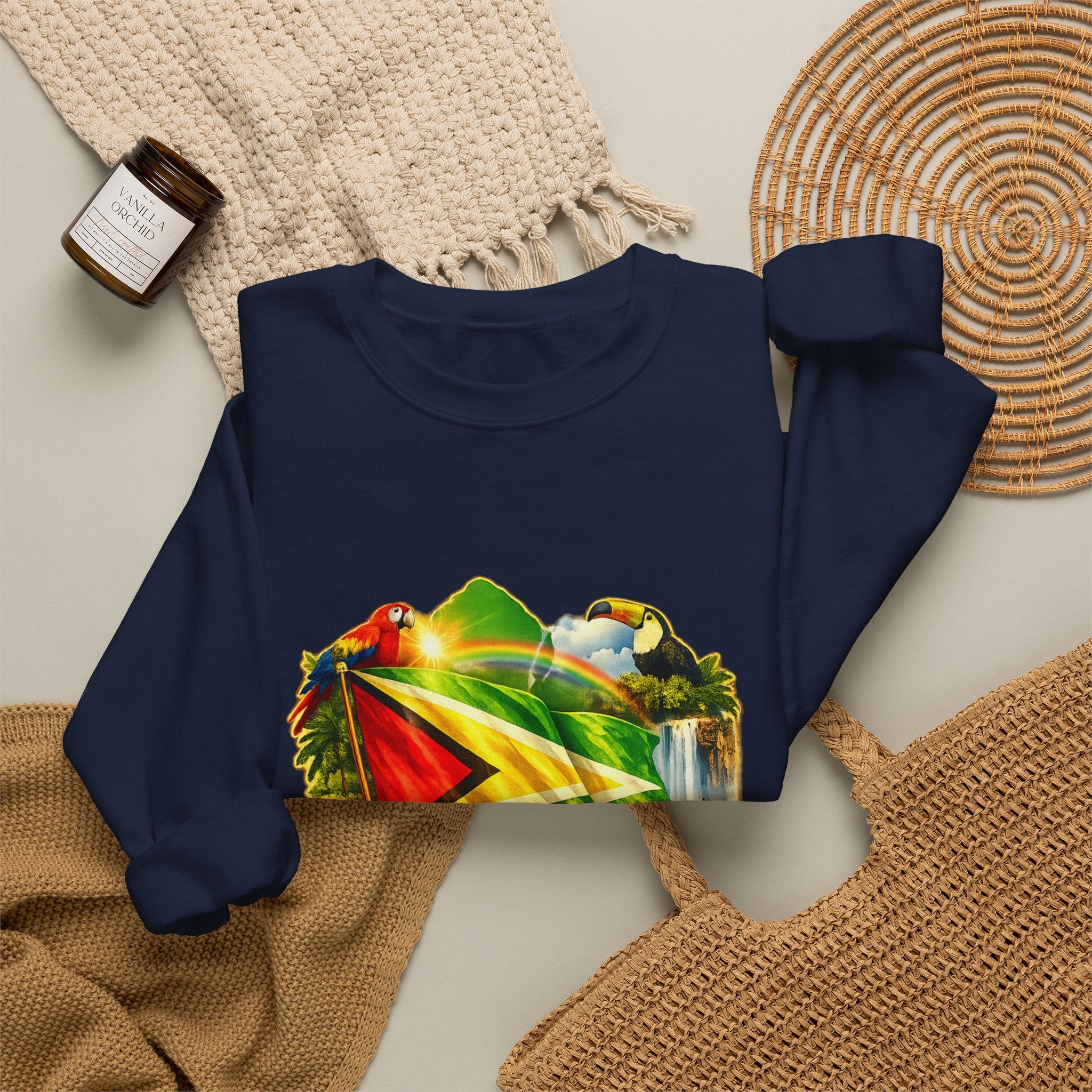 Guyana Flag & Wildlife Sweatshirt — "One People, One Nation, One Destiny" Crewneck