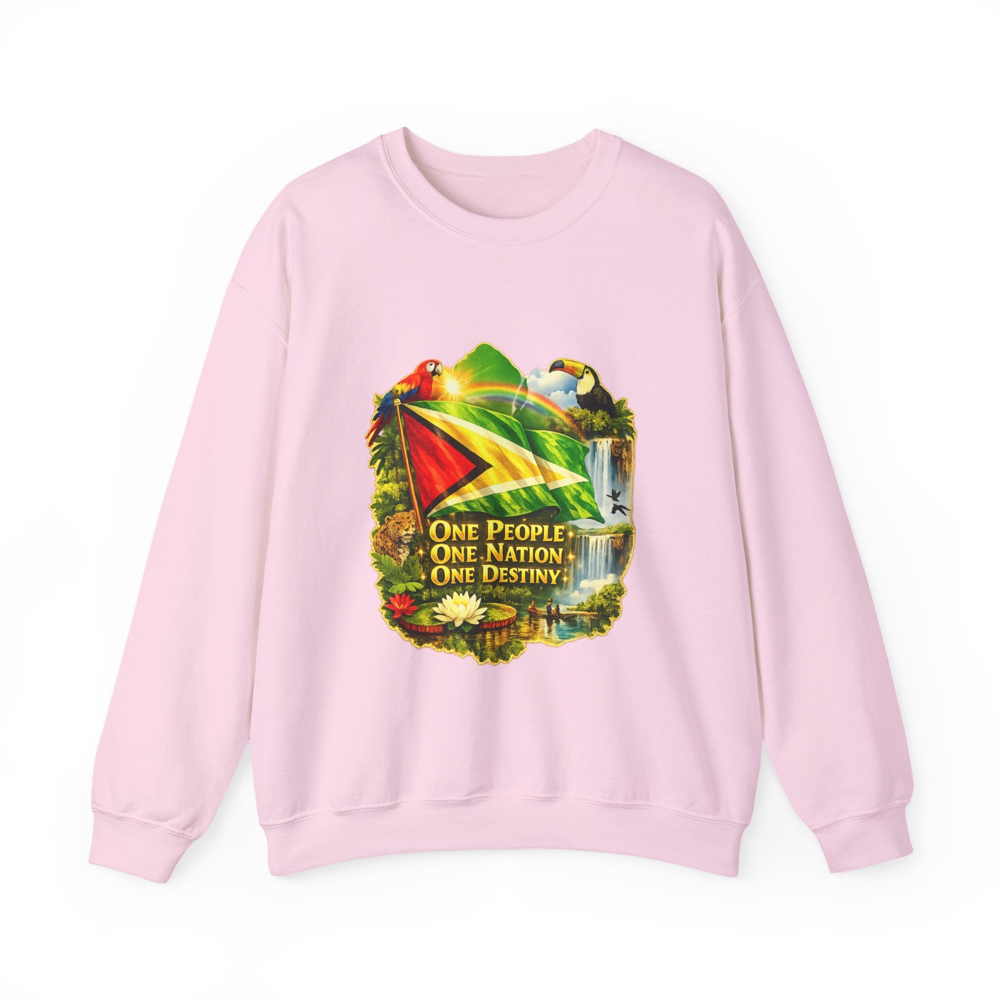 Guyana Flag & Wildlife Sweatshirt — "One People, One Nation, One Destiny" Crewneck