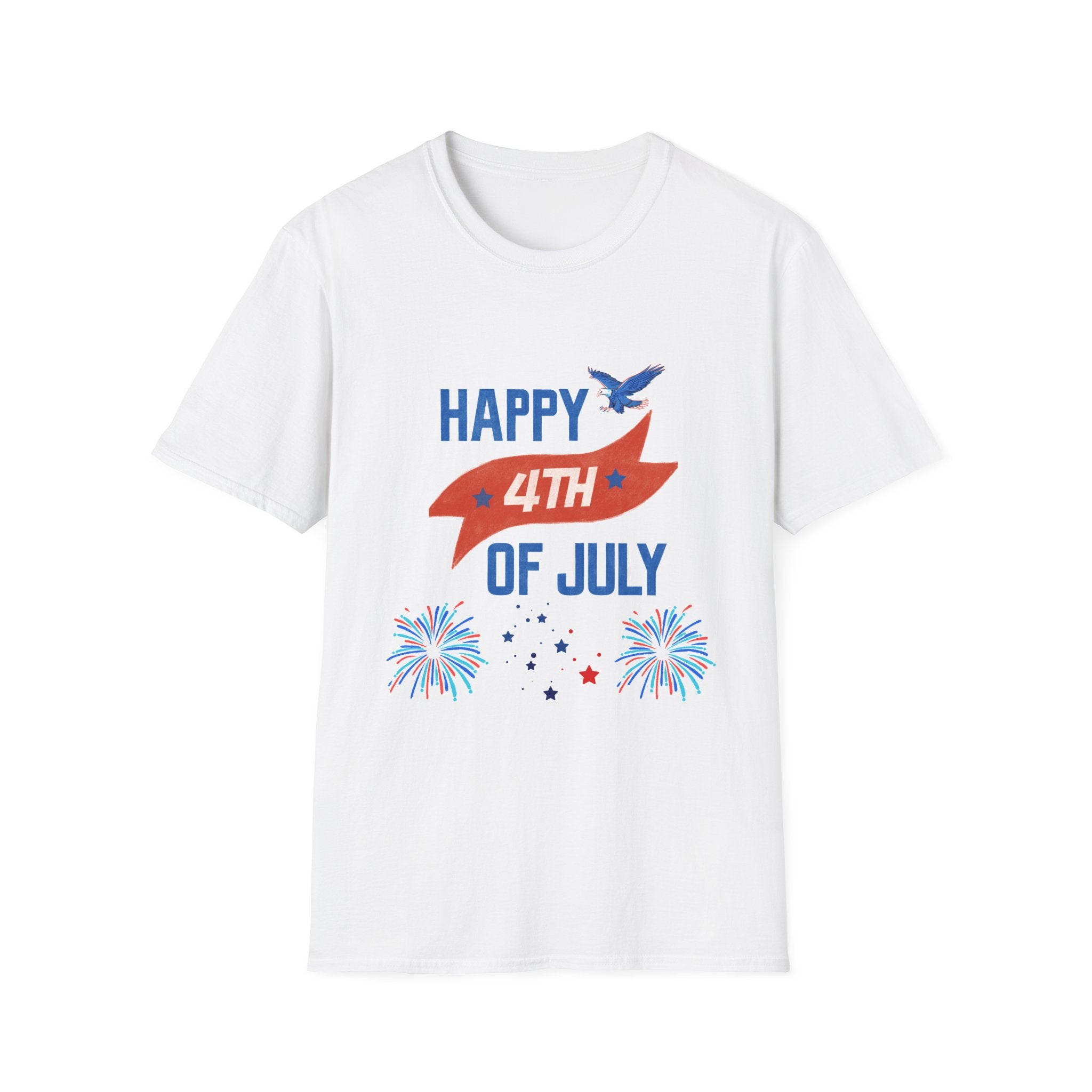 Happy 4th of July Eagle T-Shirt | Patriotic Fireworks Tee