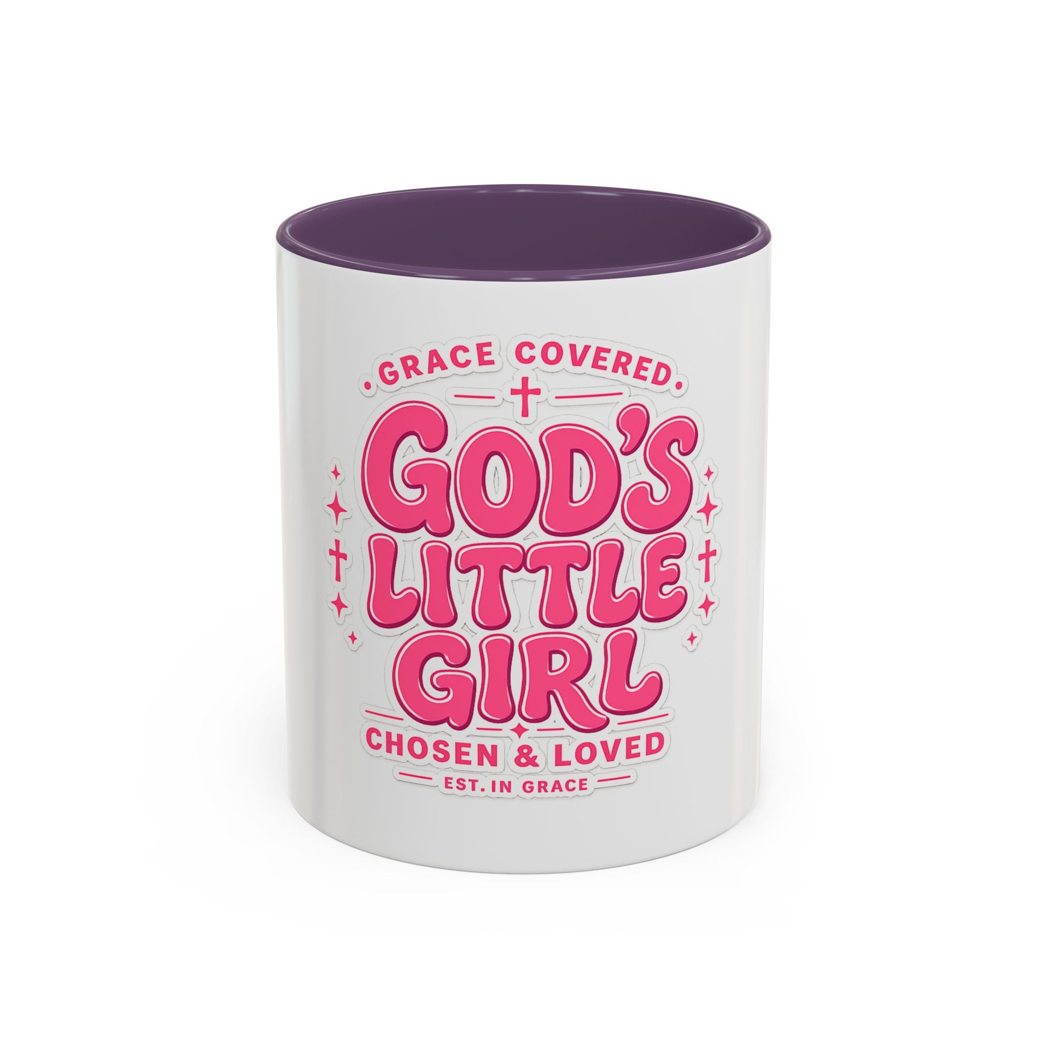 Coffee Mugs Faith/ Inspiration mugs God's Little Girl Accent Coffee Mug – Faith-based Pink Christian Gift (11/15oz)