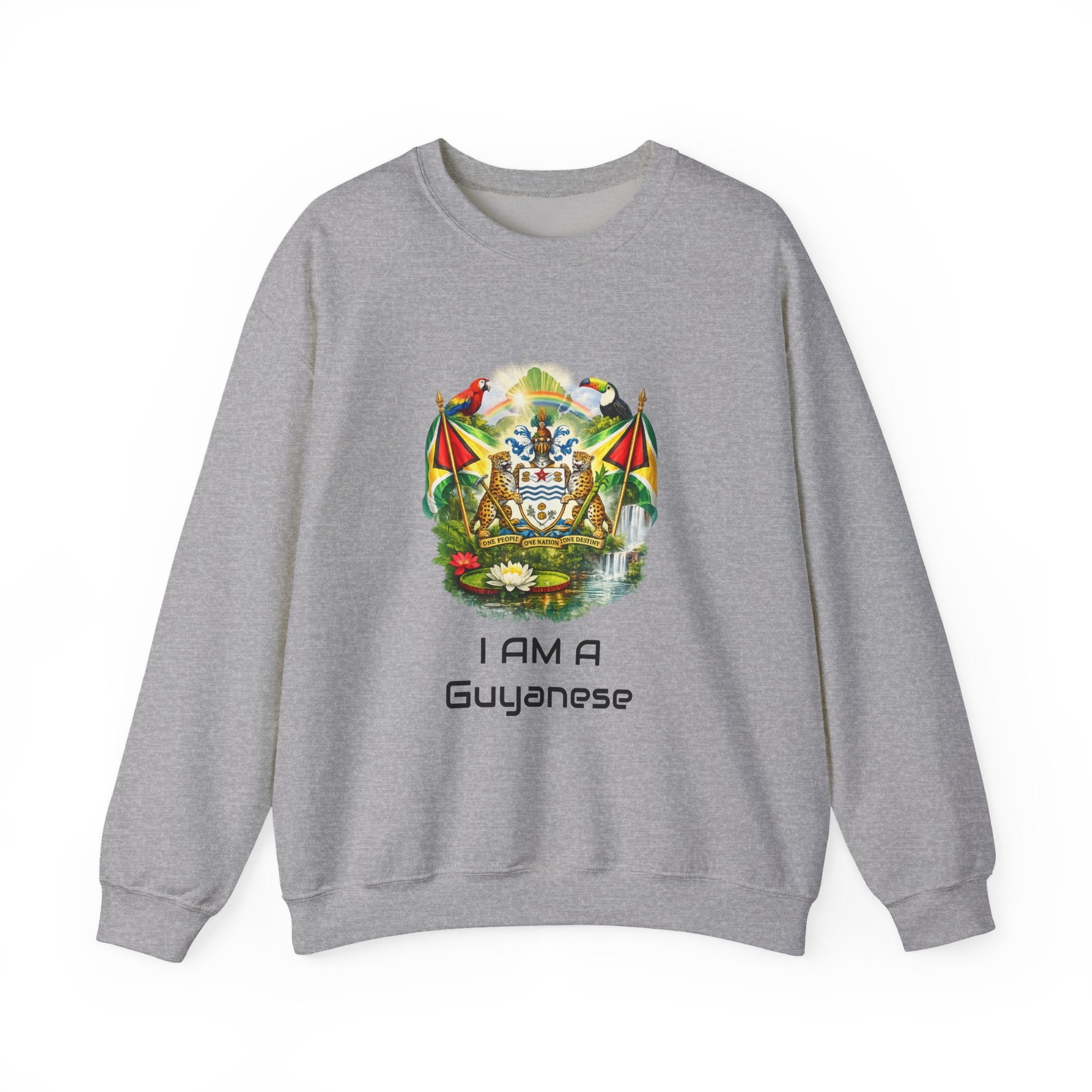Guyana Flag Crewneck Sweatshirt — "One People One Nation One Destiny" Tropical Pride