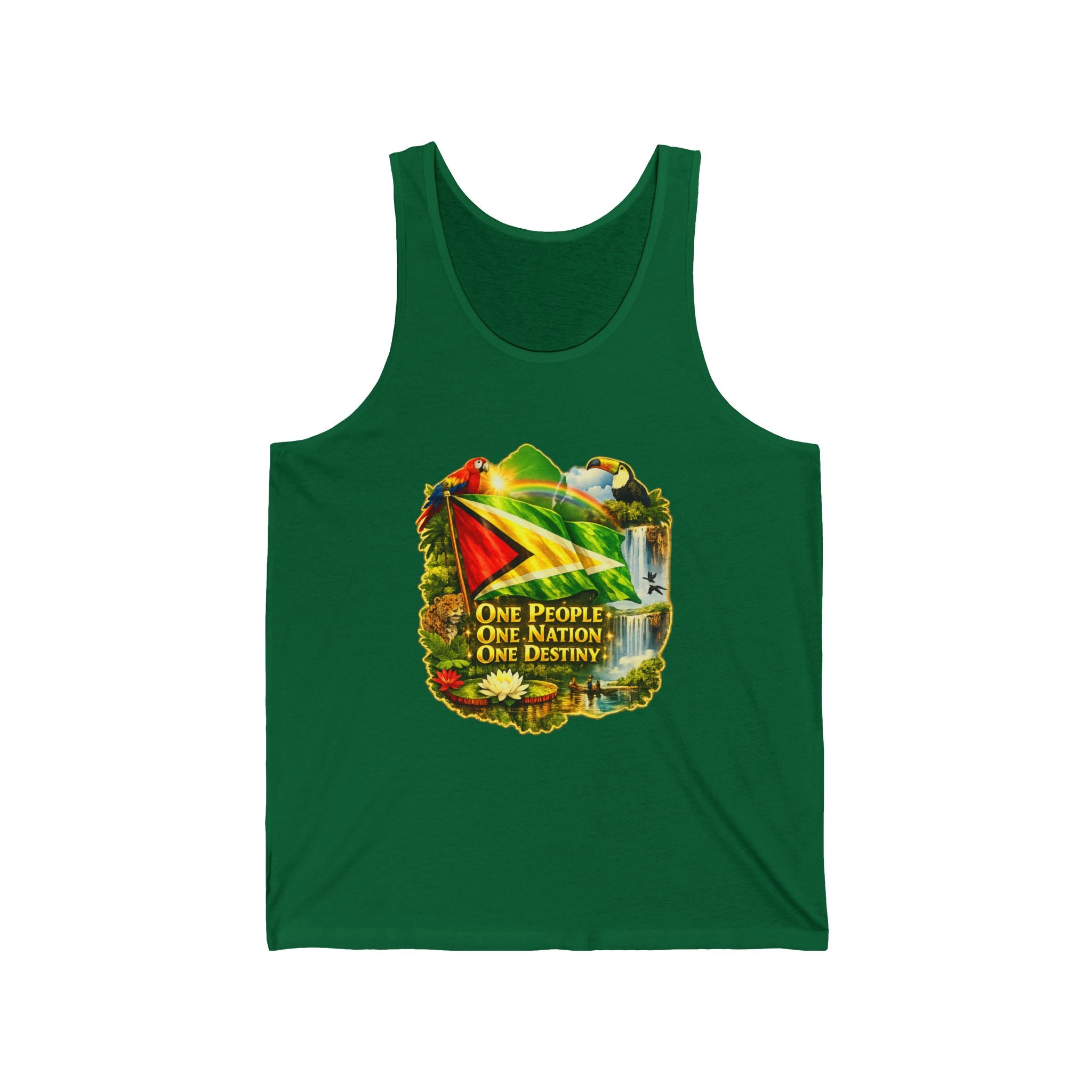 Tank Top  vest Guyana flag design — "One People, One Nation, One Destiny" Patriotic Jersey