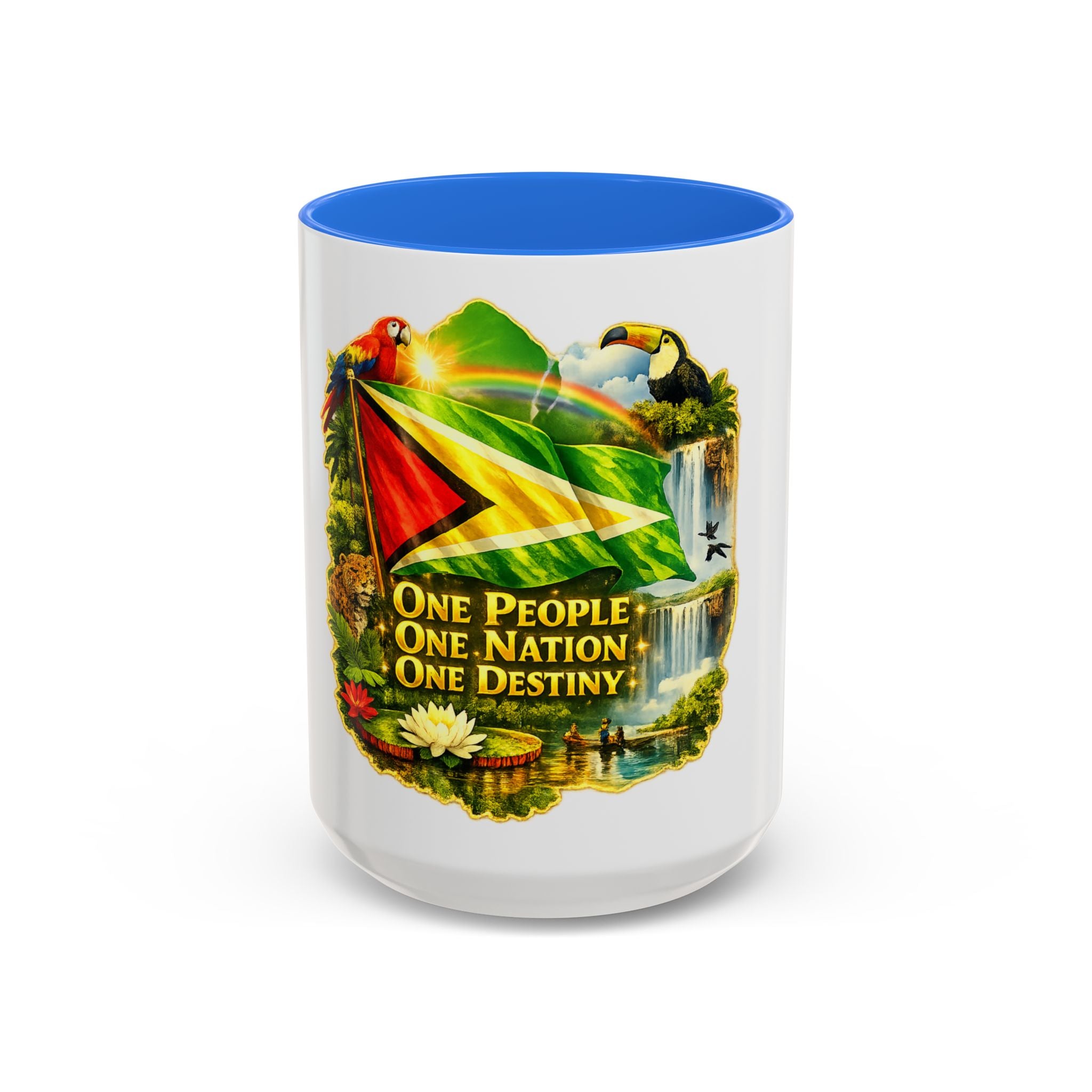 Coffee Mug souvenir that represents Guyana – "One People, One Nation, One Destiny" 11oz/15oz