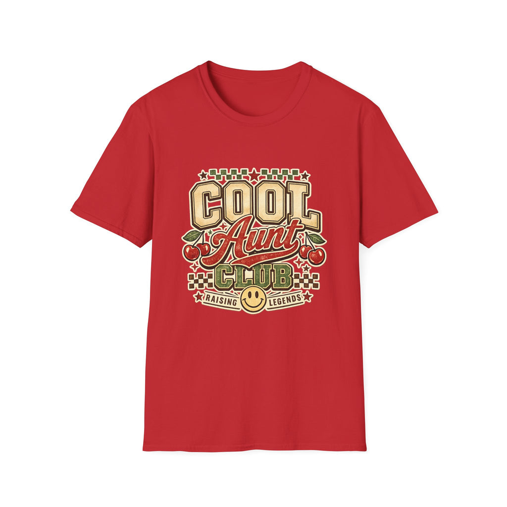 Cherries Pop T-Shirt Aunt Club Vintage Cherry Graphic Tee for Fun-Loving Aunts