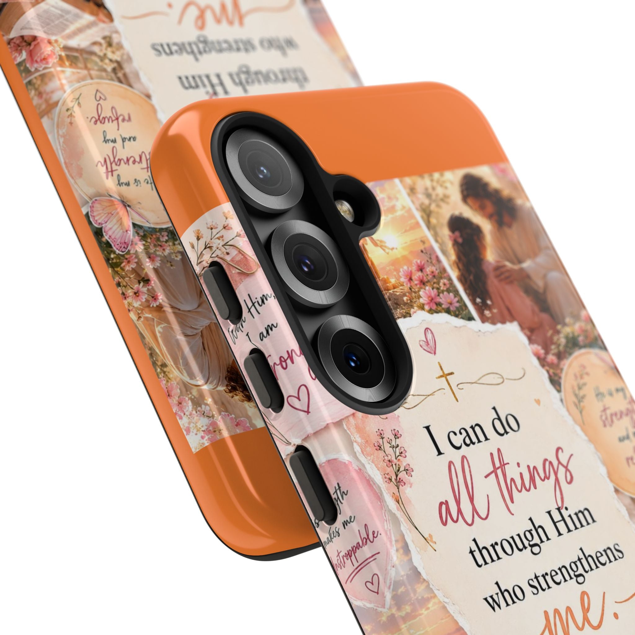Christian Phone Case bible verses — "I Can Do All Things Through Him" Inspirational Scripture Design