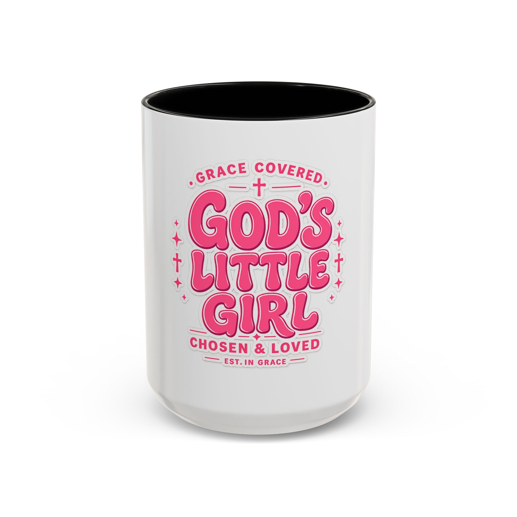 Coffee Mugs Faith/ Inspiration mugs God's Little Girl Accent Coffee Mug – Faith-based Pink Christian Gift (11/15oz)