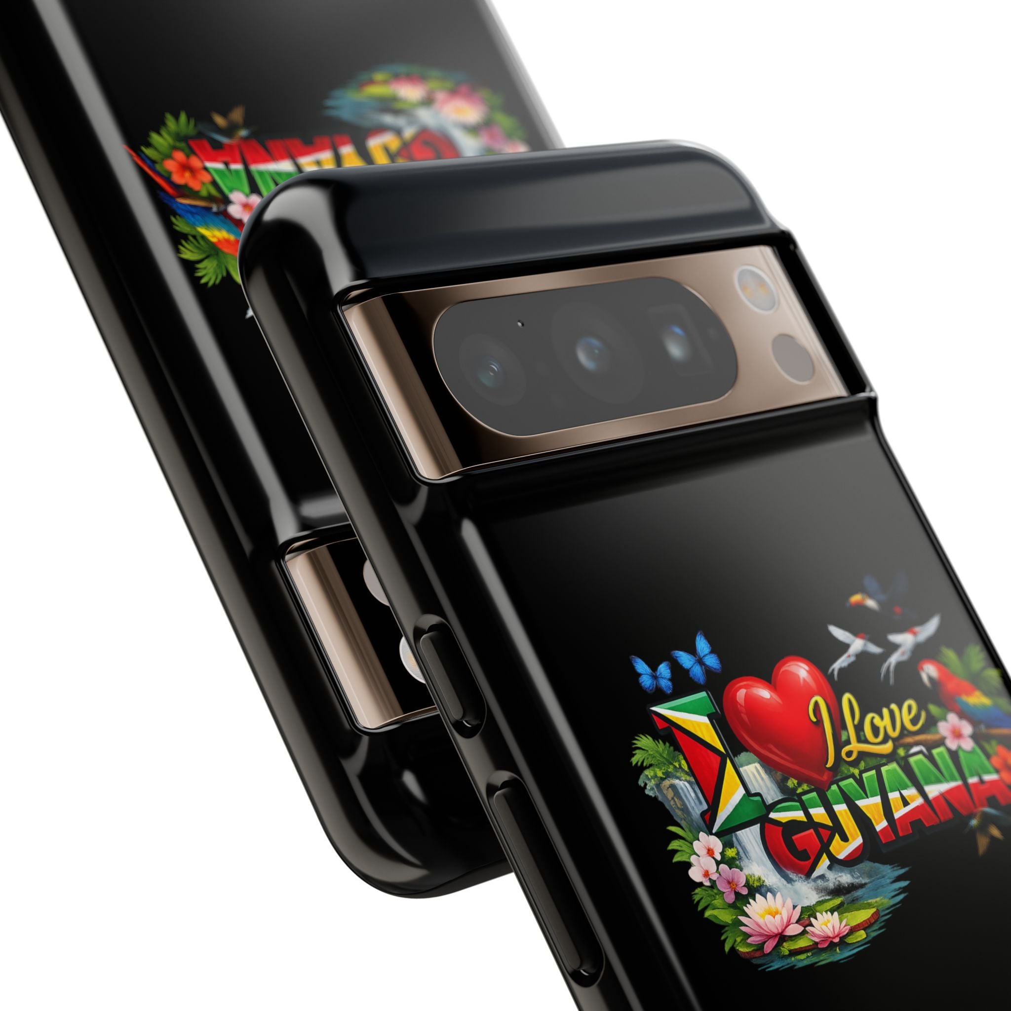 Phone case I Love Guyana Phone Case — Tough Protective Tropical Flag Design