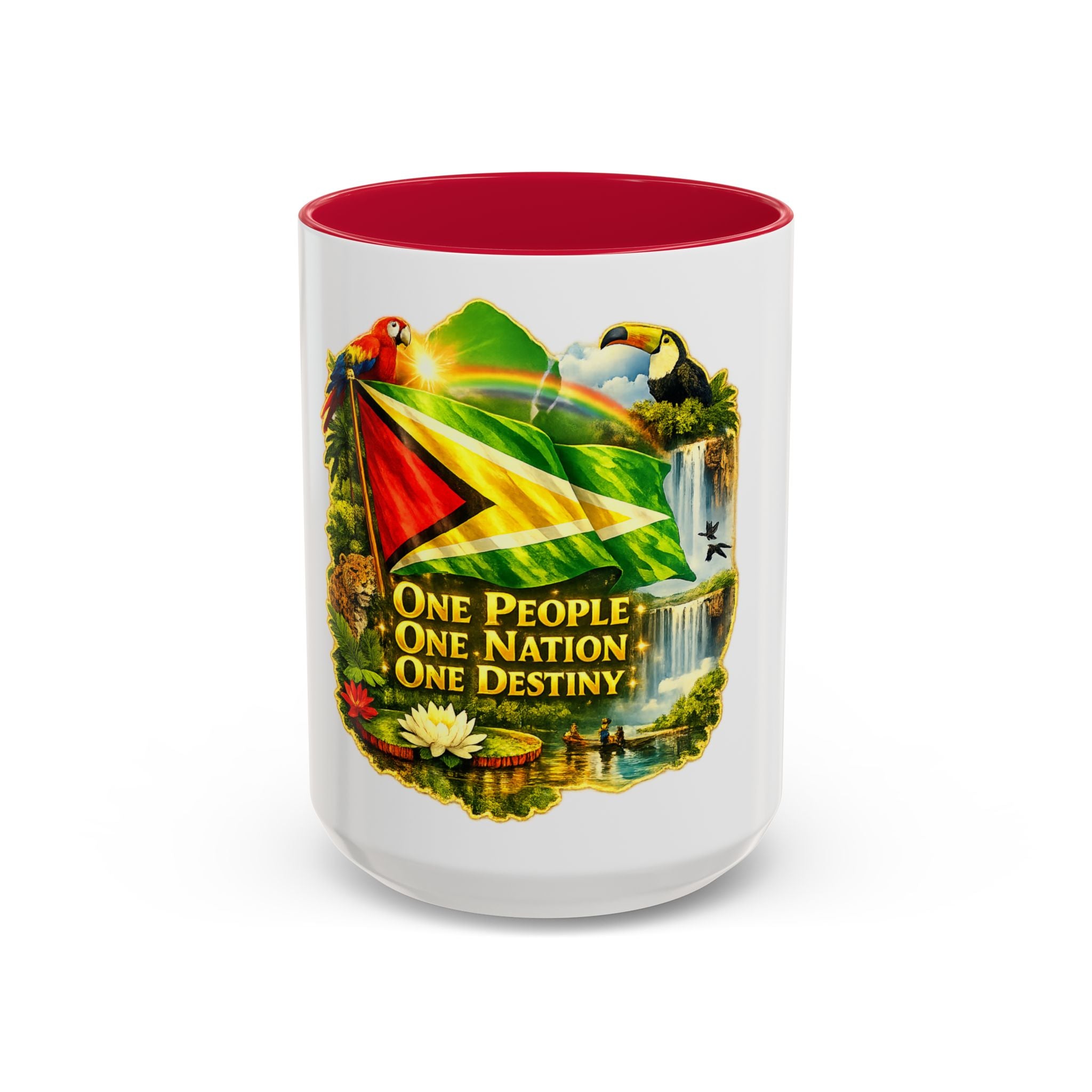 Coffee Mug souvenir that represents Guyana – "One People, One Nation, One Destiny" 11oz/15oz