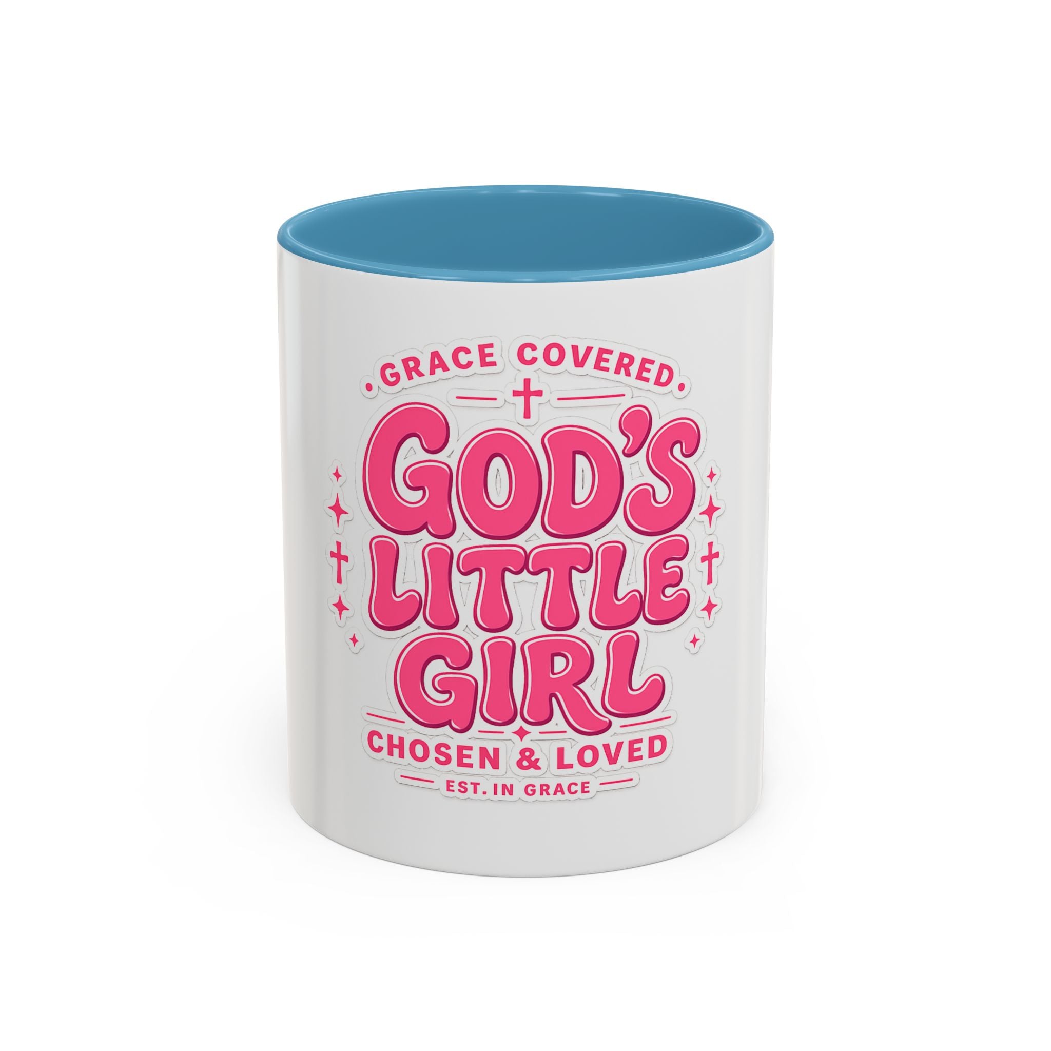 Coffee Mugs Faith/ Inspiration mugs God's Little Girl Accent Coffee Mug – Faith-based Pink Christian Gift (11/15oz)