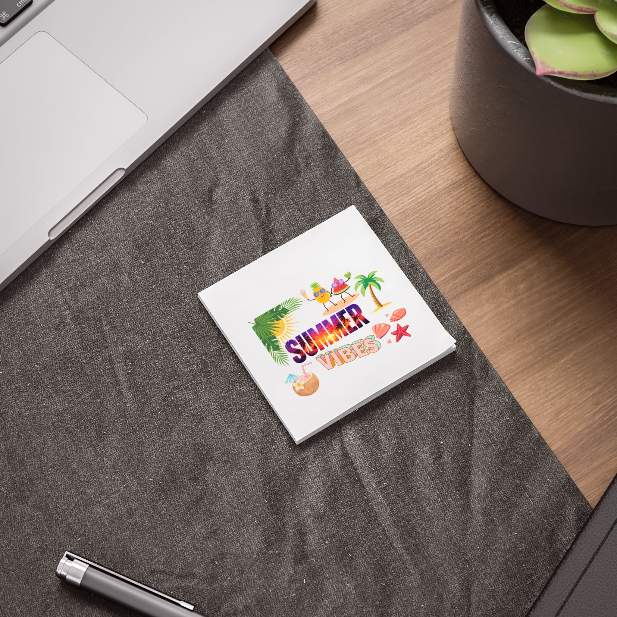Summer Vibes Post-it Note Pad — Tropical Sticky Notes for Beach Lovers