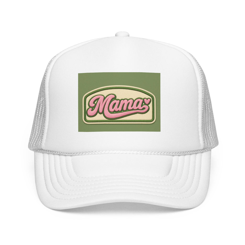 Mama  Hat — Vintage Script Foam Cap for Moms