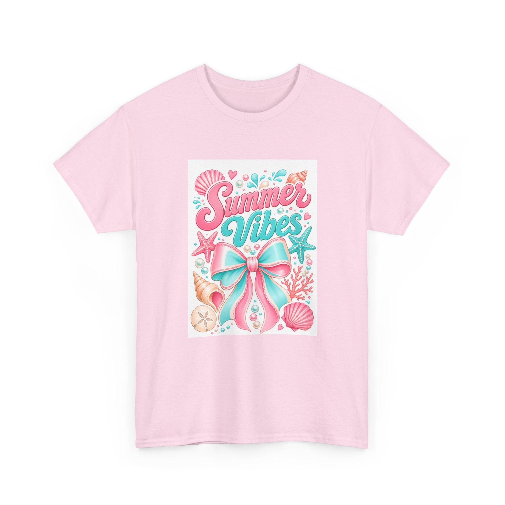 Summer Vibes T-Shirt — Pastel Mermaid Bow Beach Graphic Tee