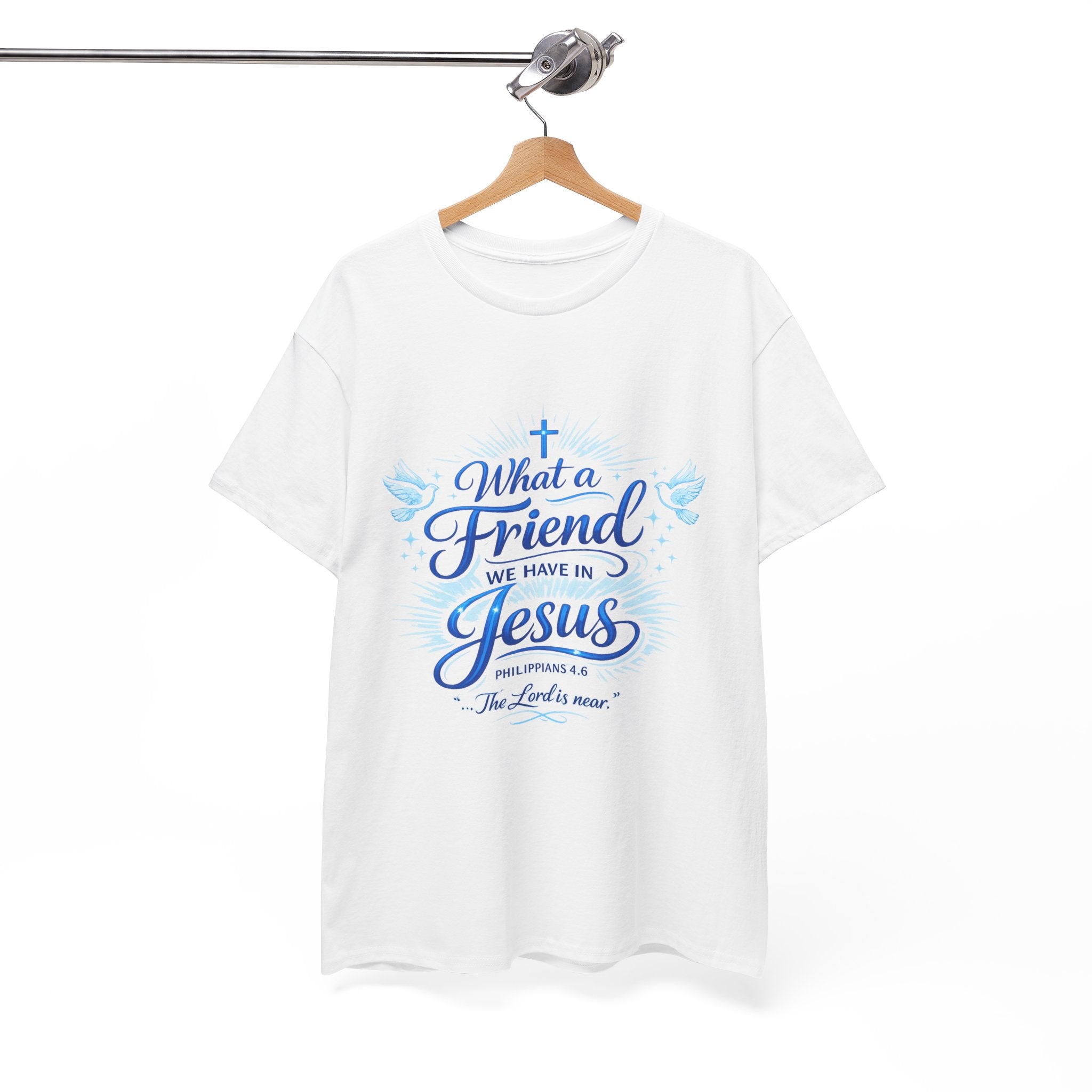 Christian Tee — “What a Friend We Have in Jesus” Inspirational Faith T-Shirt