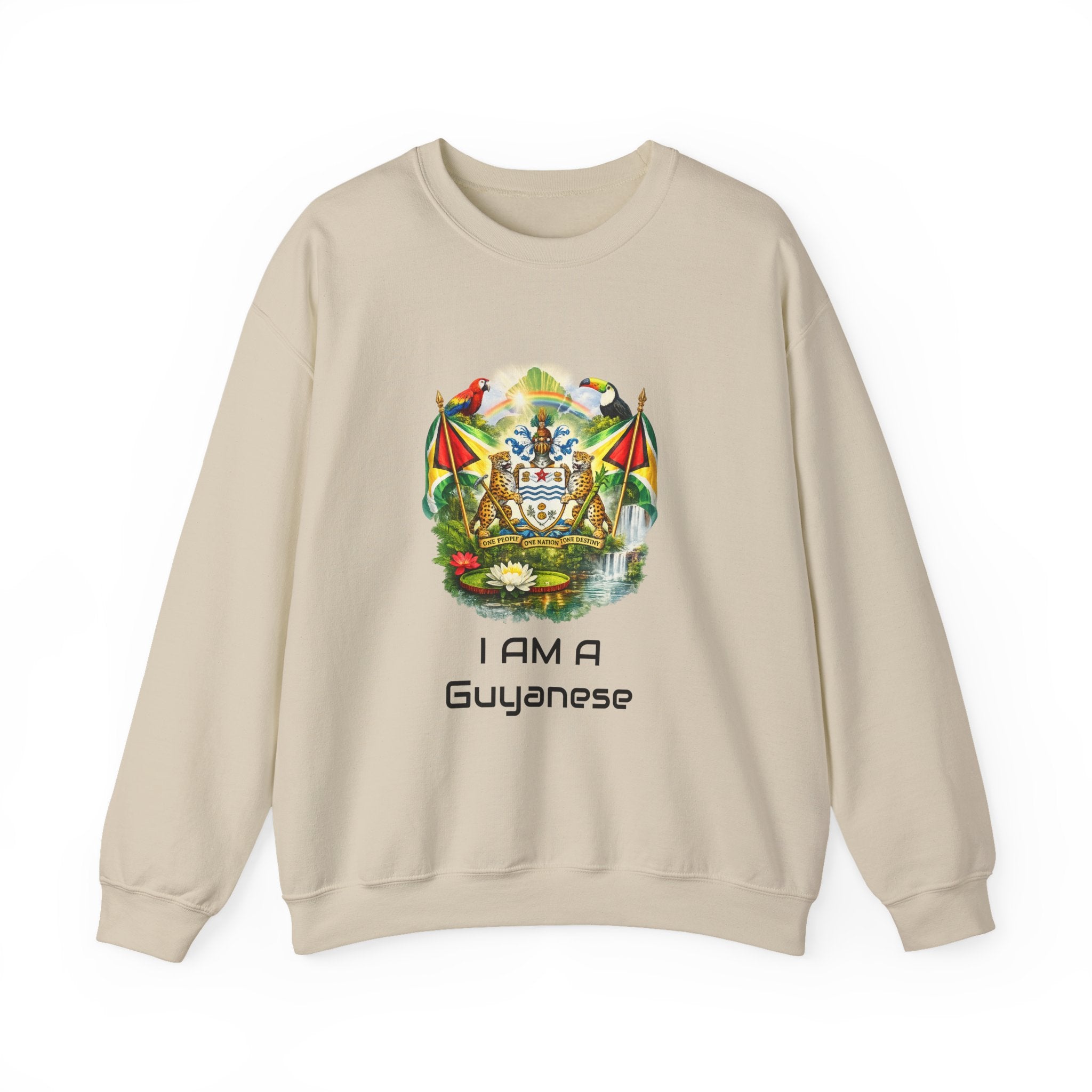 Guyana Flag Crewneck Sweatshirt — "One People One Nation One Destiny" Tropical Pride