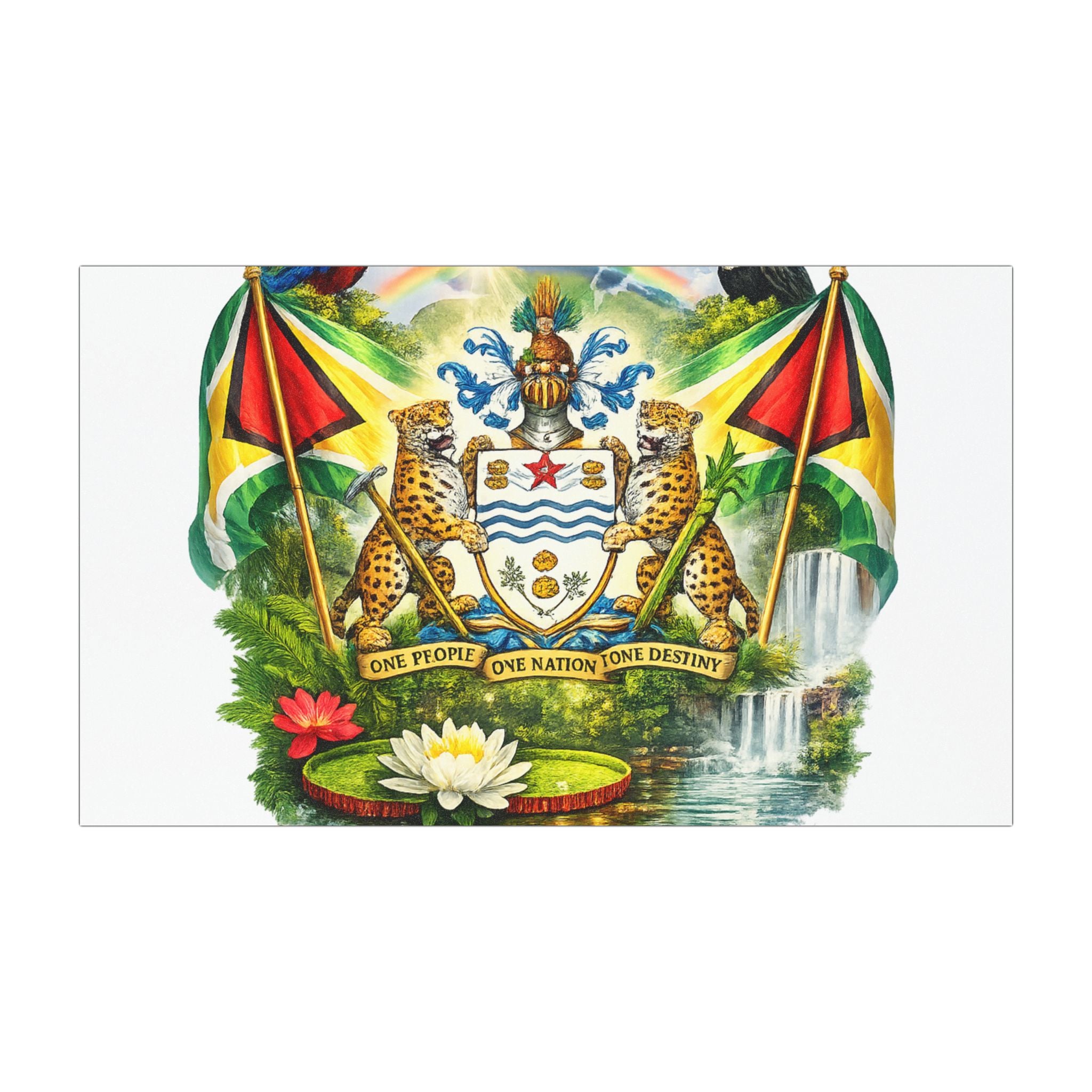 Car Magnets Guyana Coat of Arms Car Magnet — National Flag & Emblem Magnetic Decal