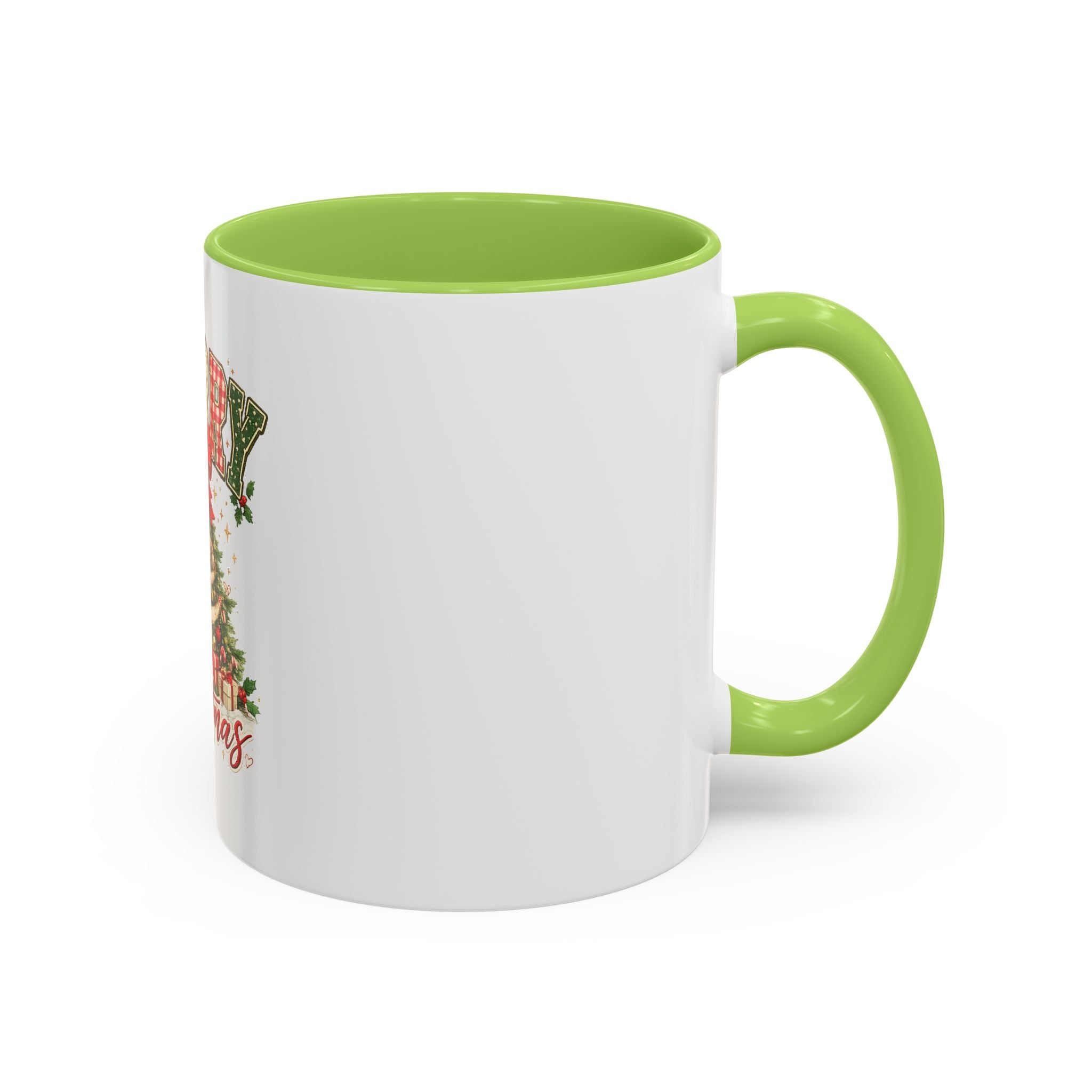 Merry Christmas Accent Coffee Mug – Festive Holiday Tree & Bow (11/15oz)