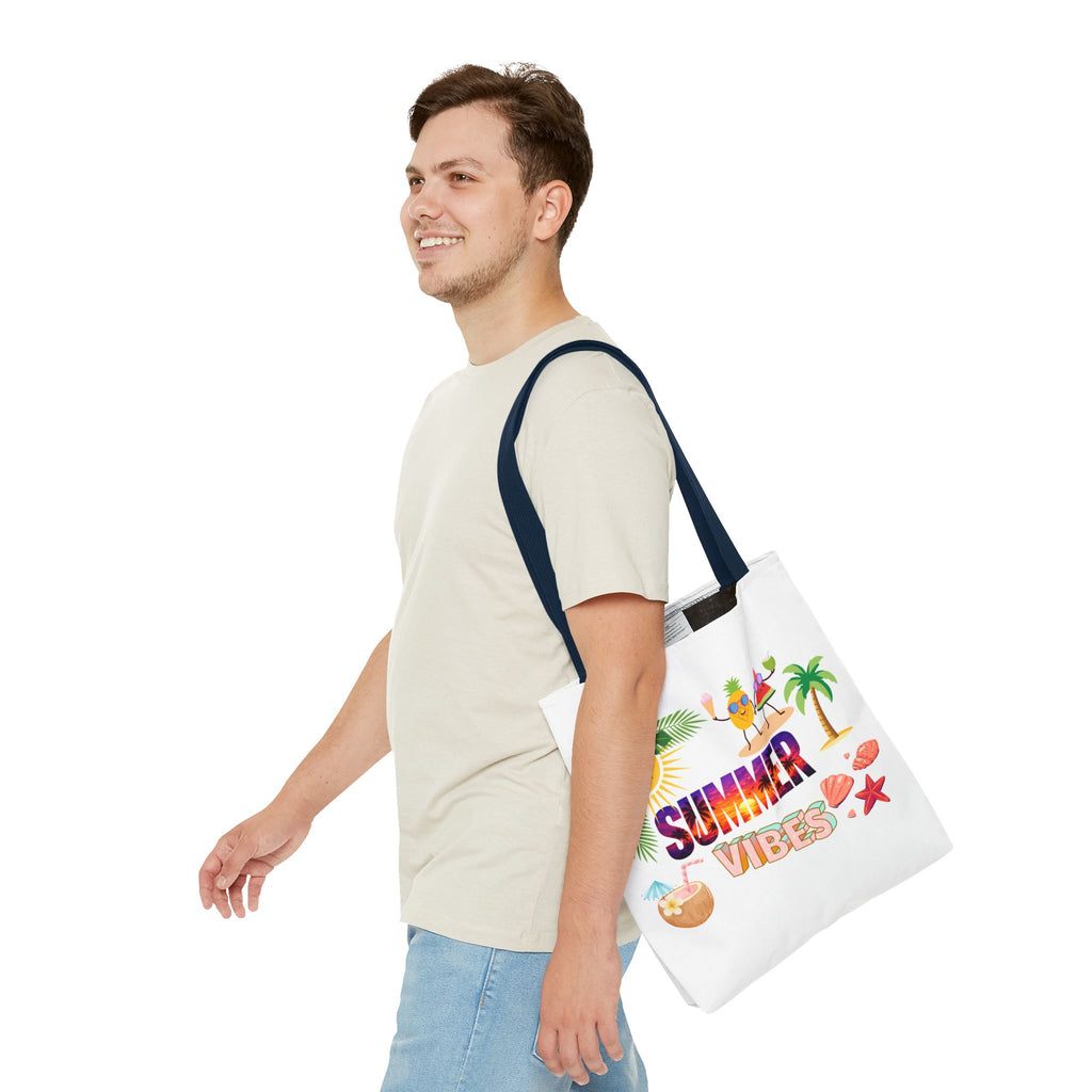 Summer Vibes Tote Bag — Pink Beach Holiday Grocery & Pool Tote