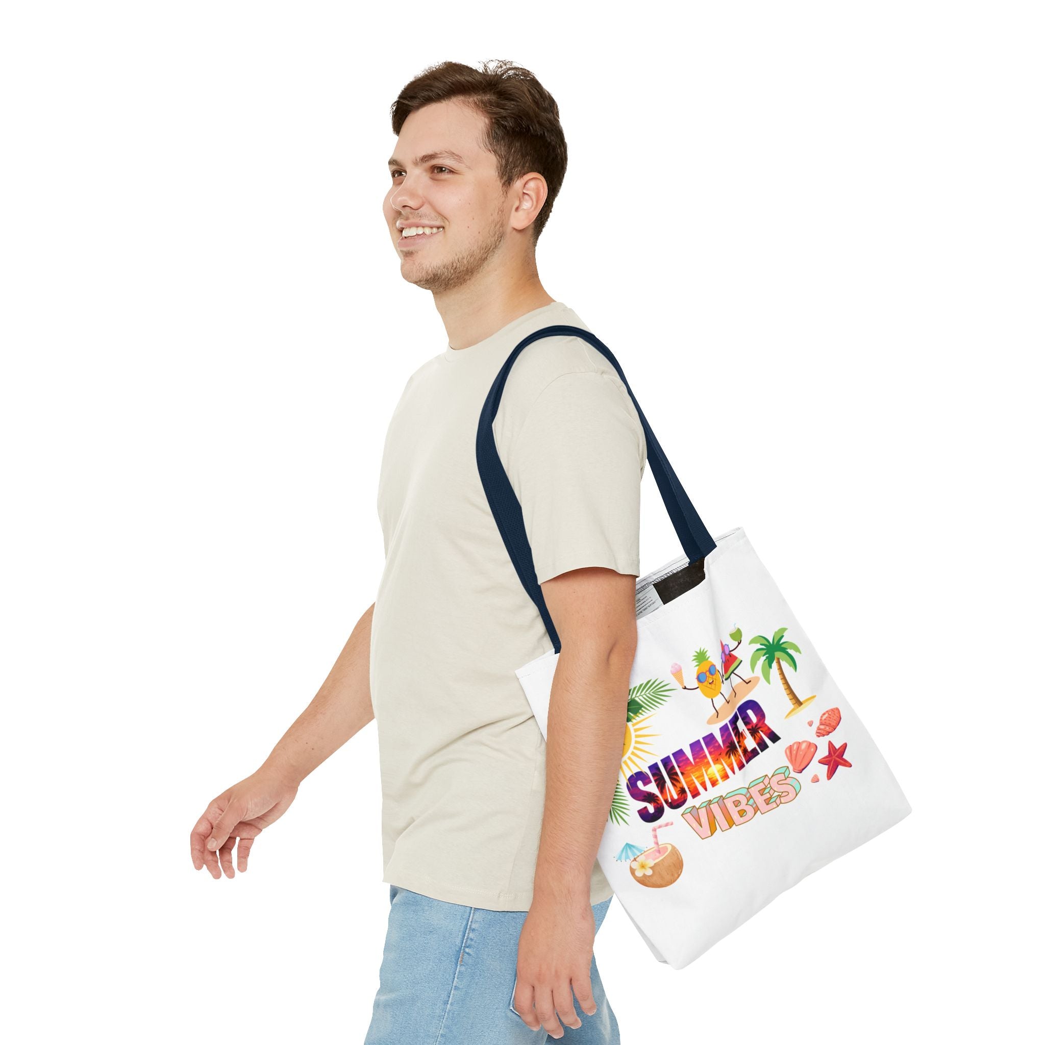 Summer Vibes Tote Bag — Pink Beach Holiday Grocery & Pool Tote
