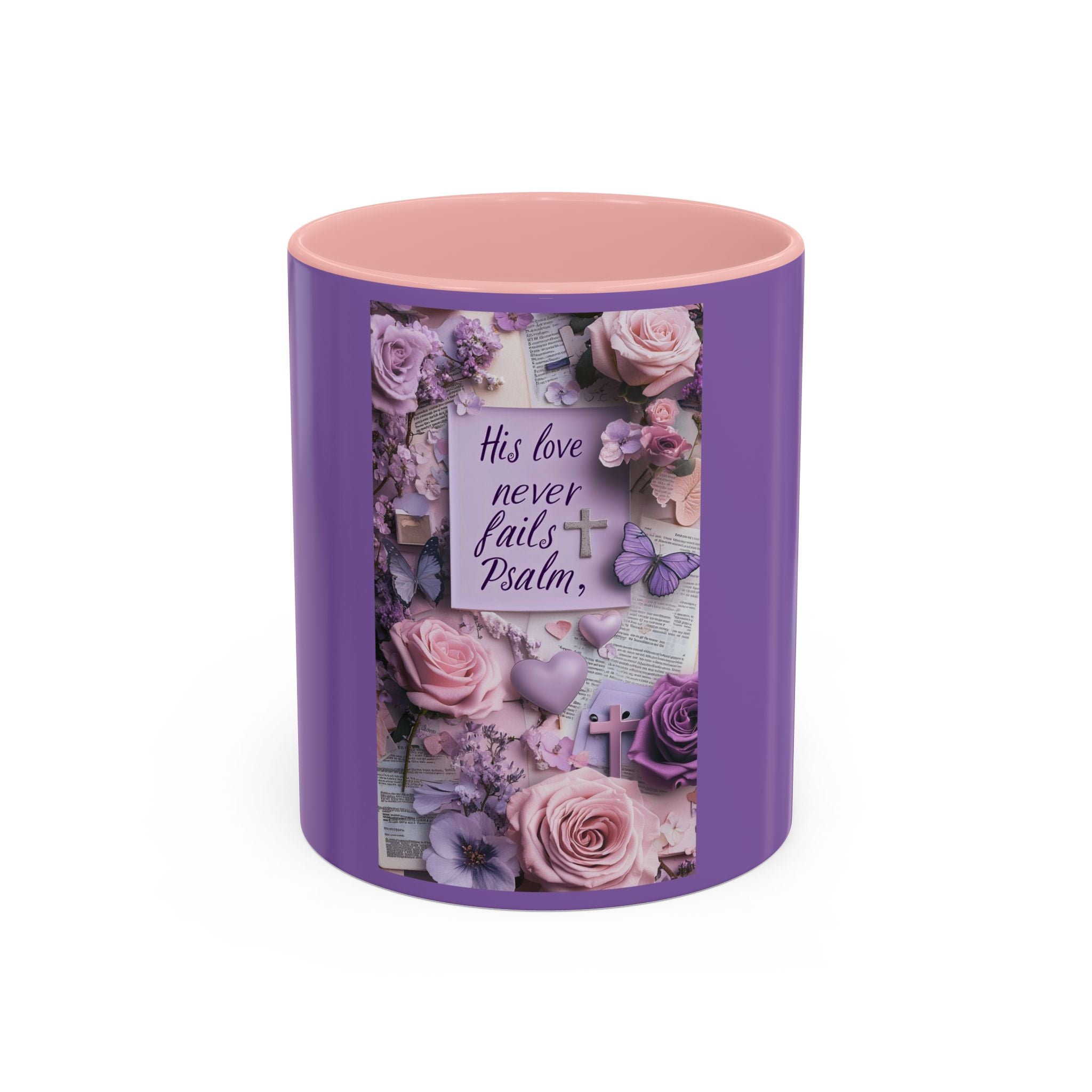 Coffee Mug — Floral Psalm Accent Mug (11/15 oz)