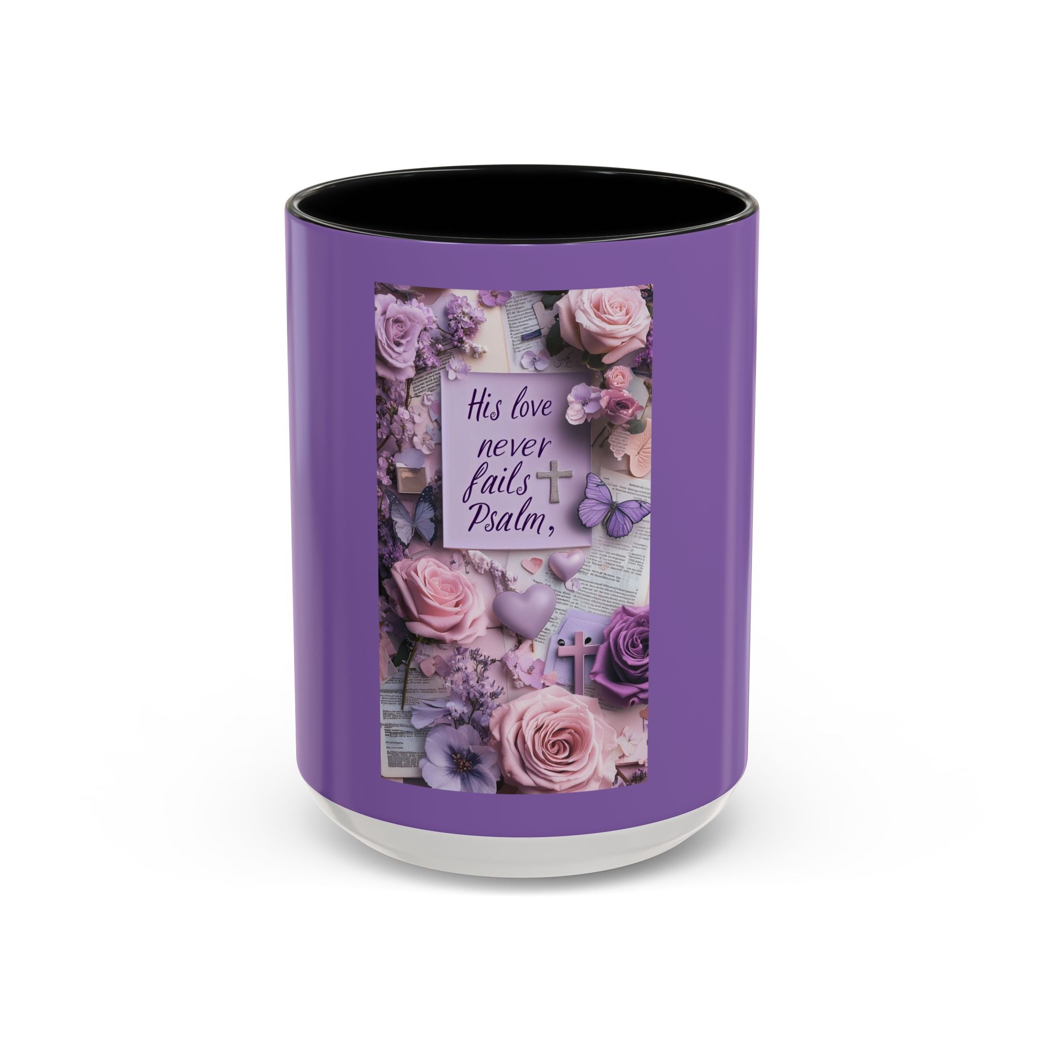 Coffee Mug — Floral Psalm Accent Mug (11/15 oz)