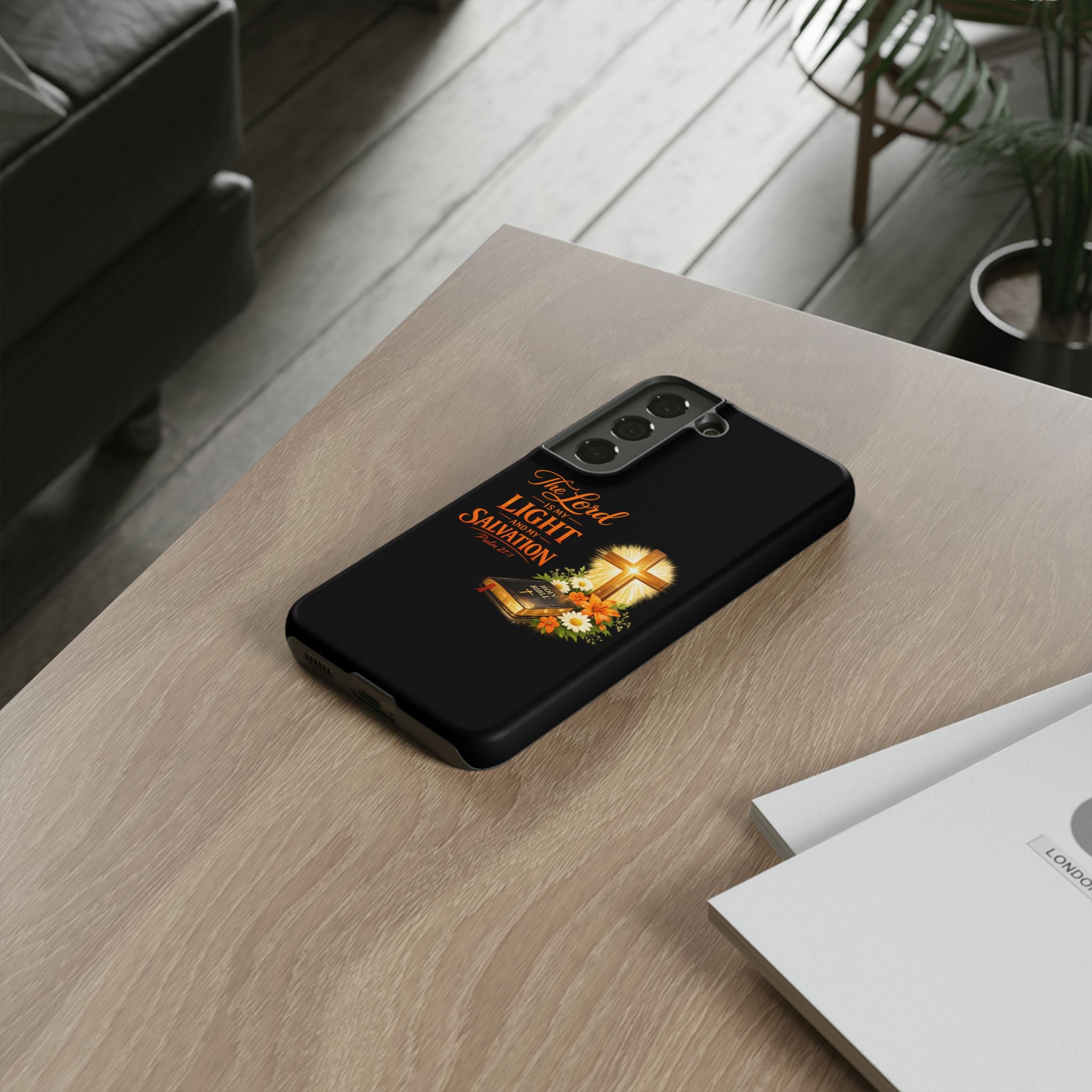 Christian Phone Case — "The Lord Is My Light and My Salvation" Bible Verse Design