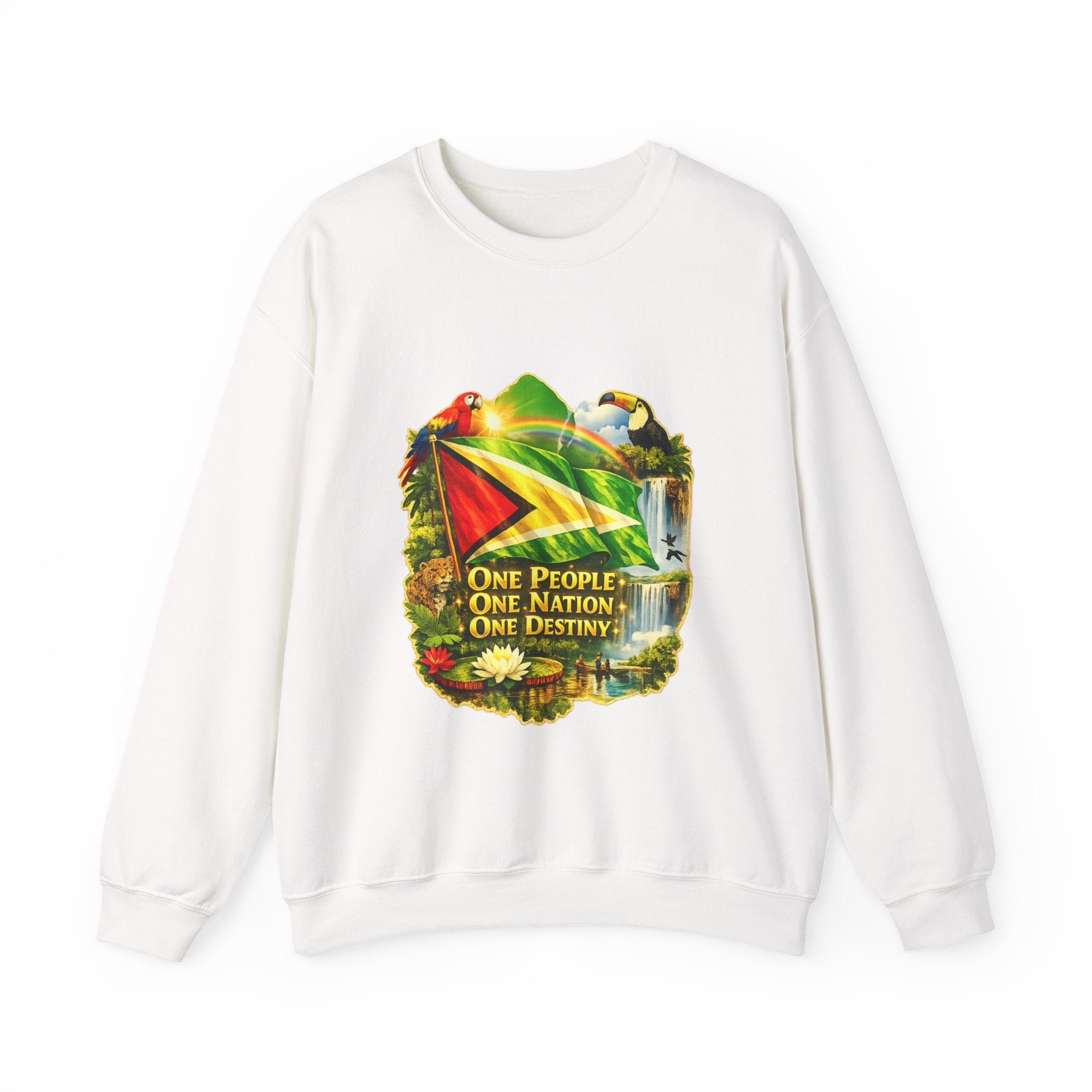 Guyana Flag & Wildlife Sweatshirt — "One People, One Nation, One Destiny" Crewneck