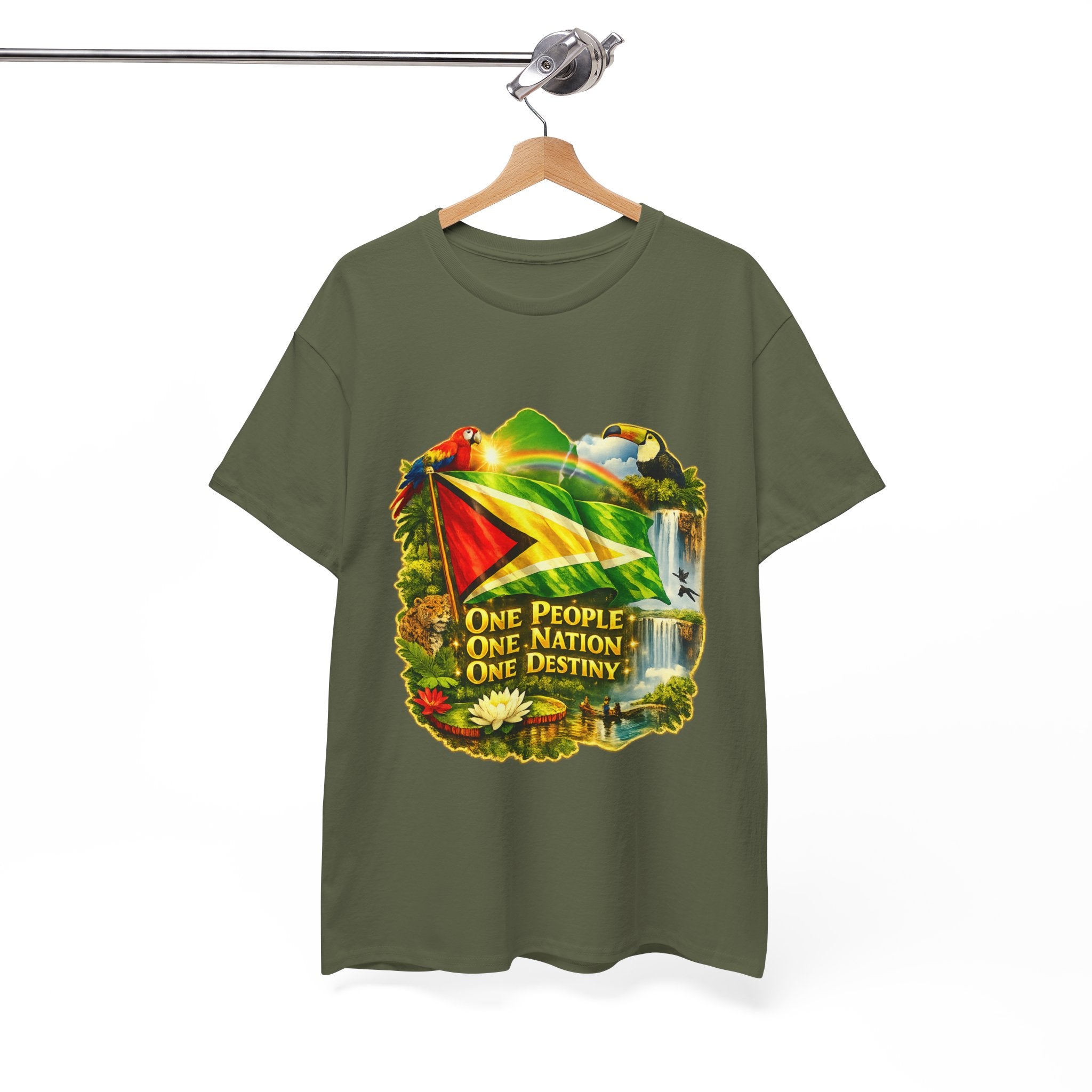 Guyana Flag T-Shirt  unisex – "One People, One Nation, One Destiny" Patriotic Tee