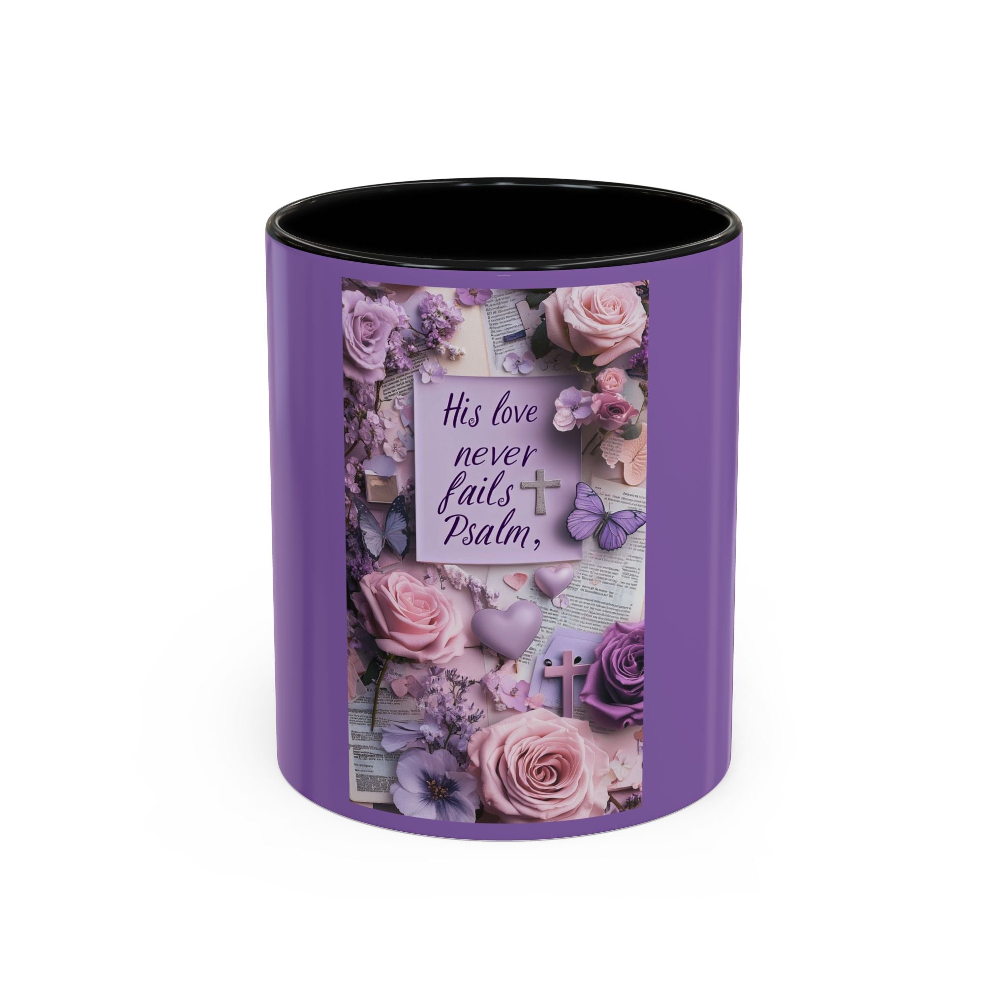 Coffee Mug — Floral Psalm Accent Mug (11/15 oz)