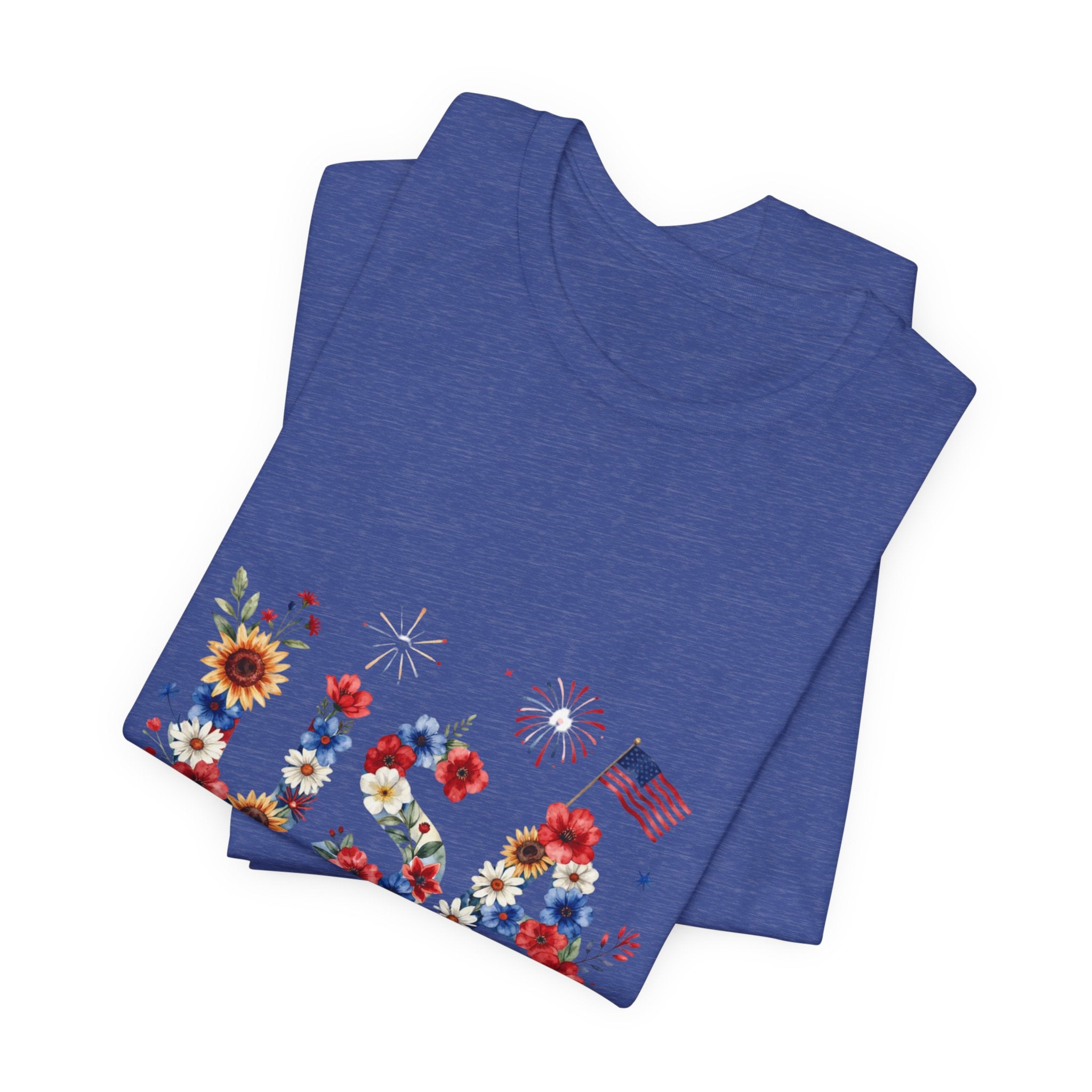 4th of July Tee Shirt Floral 'Land of the Free' T-Shirt