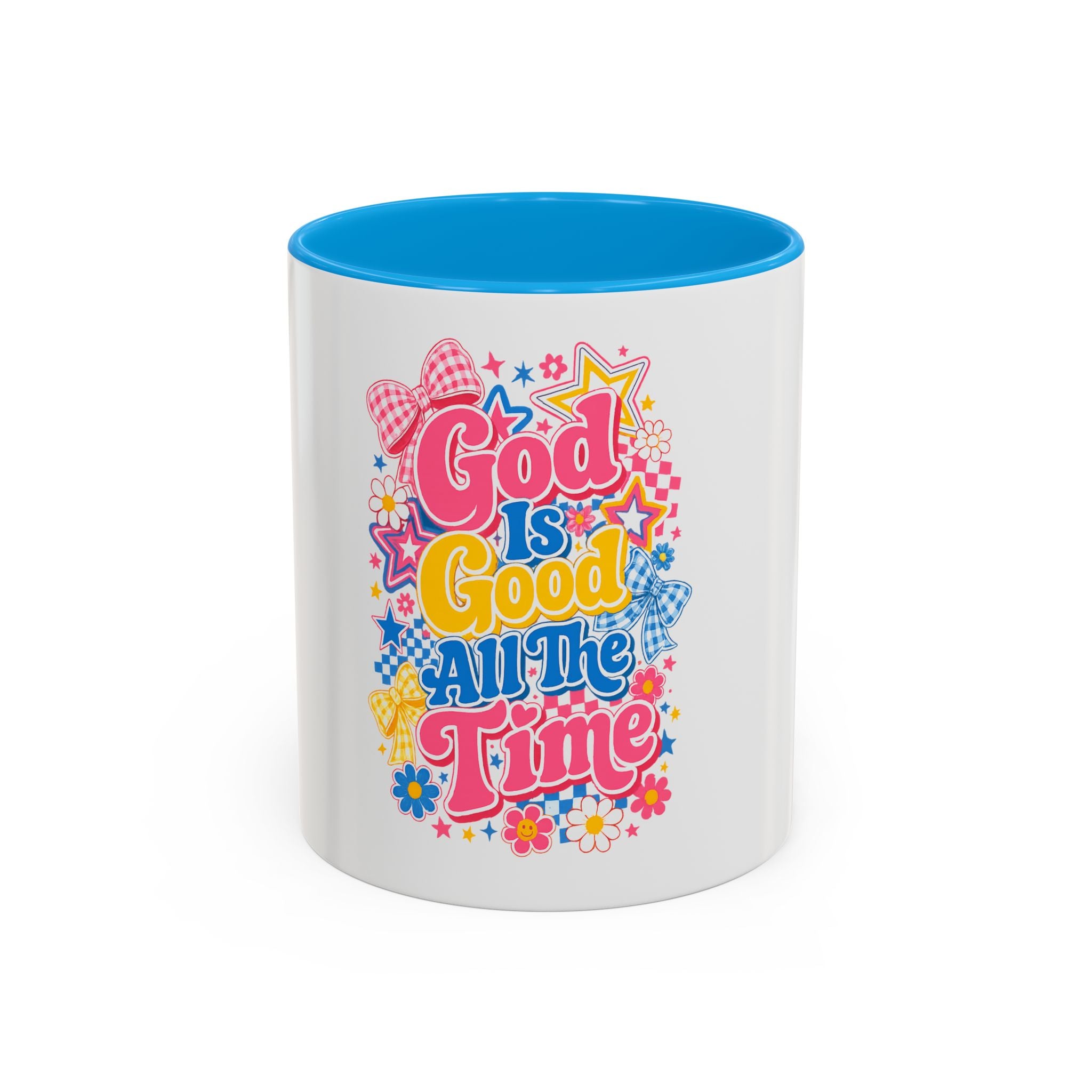 Coffee Mugs God Is Good All The Time Pink Ceramic Mug — Colorful Faith Coffee Cup (11oz/15oz)