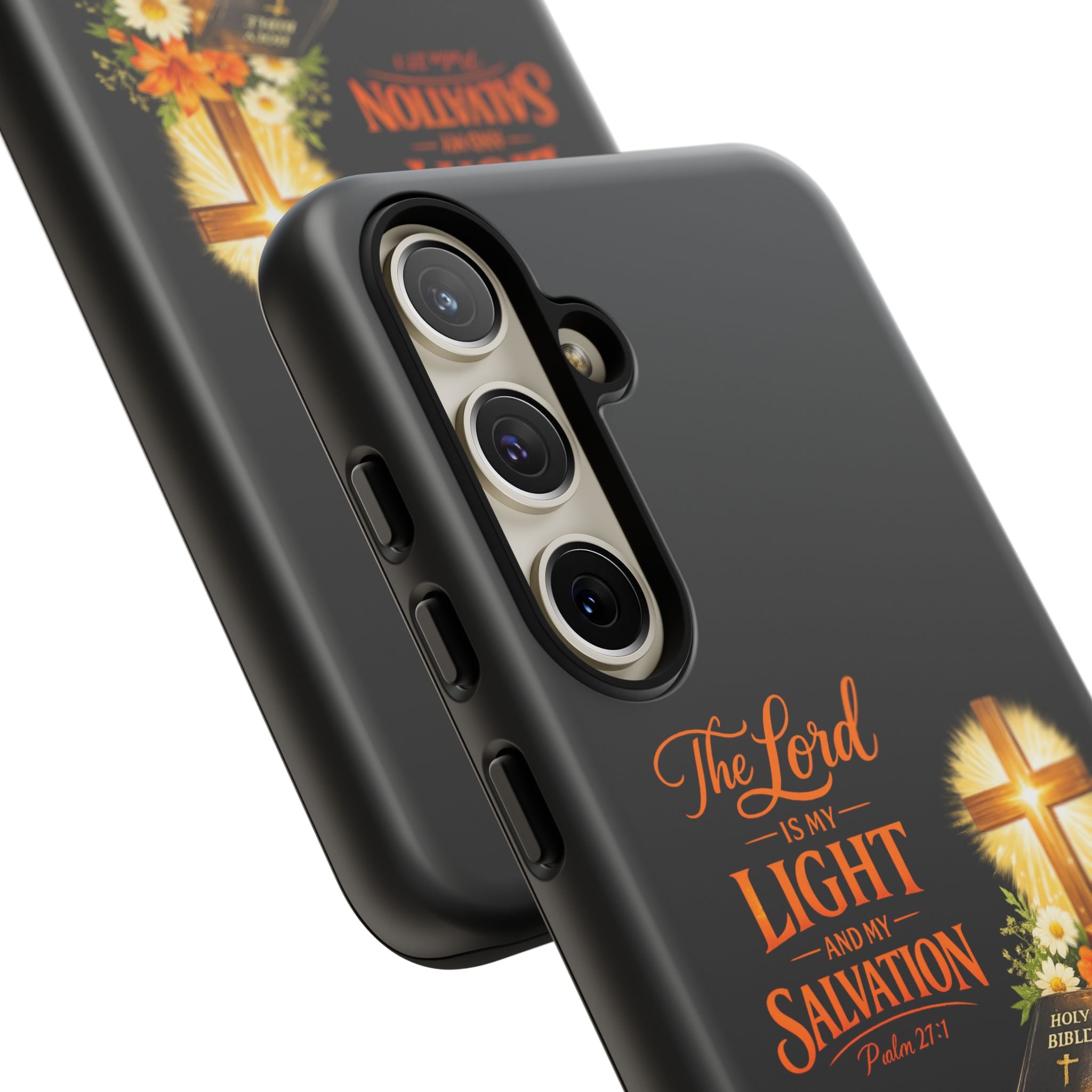 Christian Phone Case — "The Lord Is My Light and My Salvation" Bible Verse Design