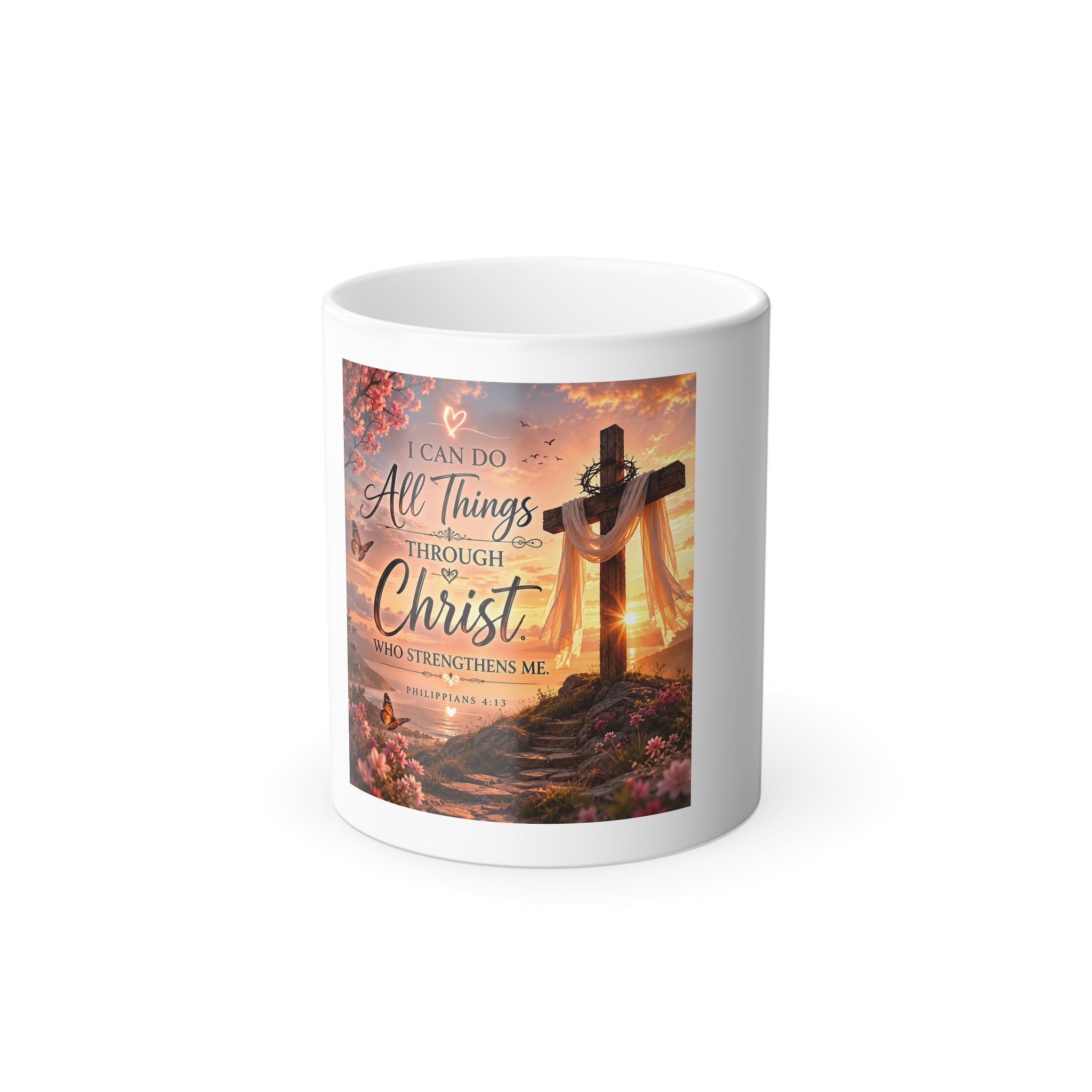 Color-Changing Mug — "I Can Do All Things Through Christ" Inspirational Scripture 11oz