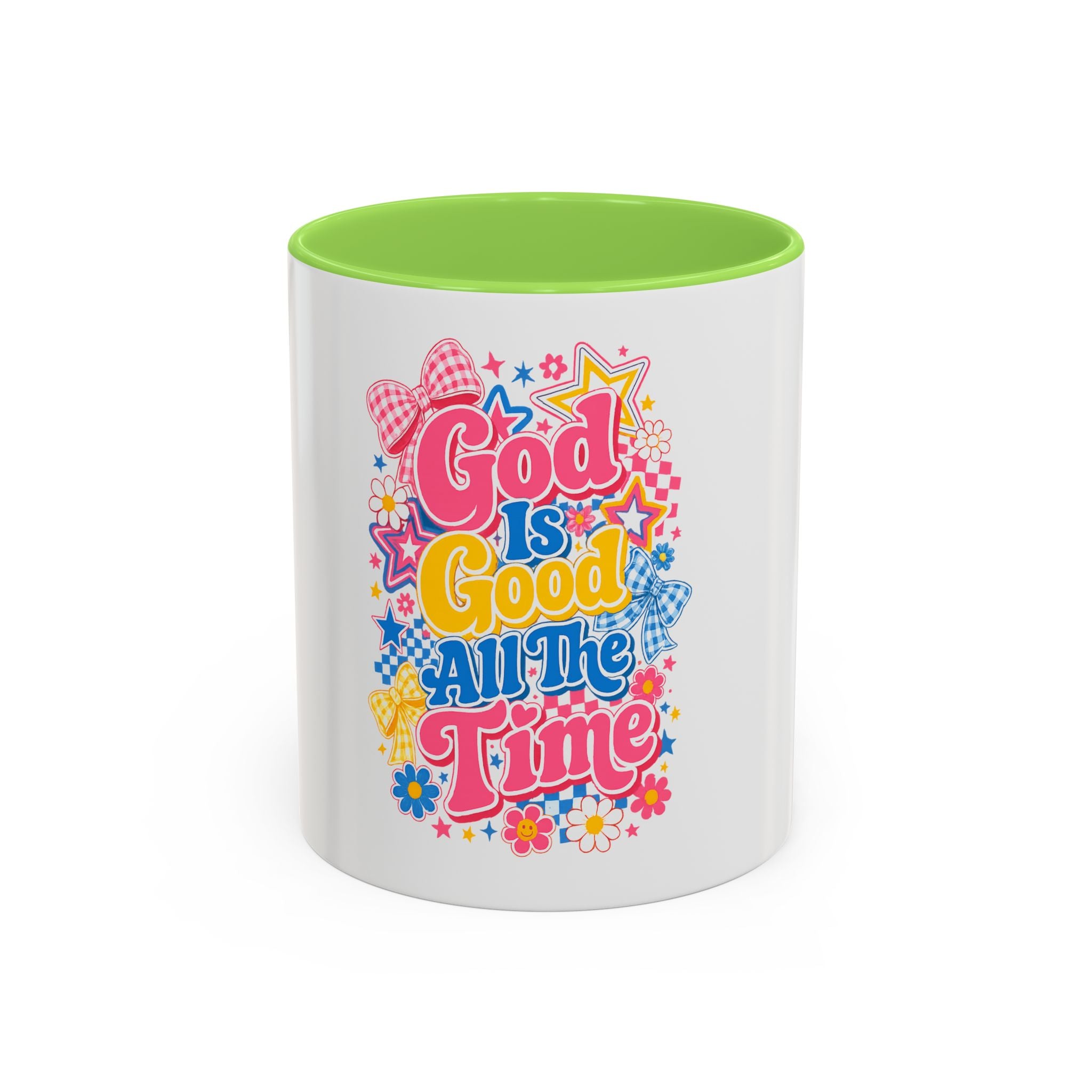 Coffee Mugs God Is Good All The Time Pink Ceramic Mug — Colorful Faith Coffee Cup (11oz/15oz)