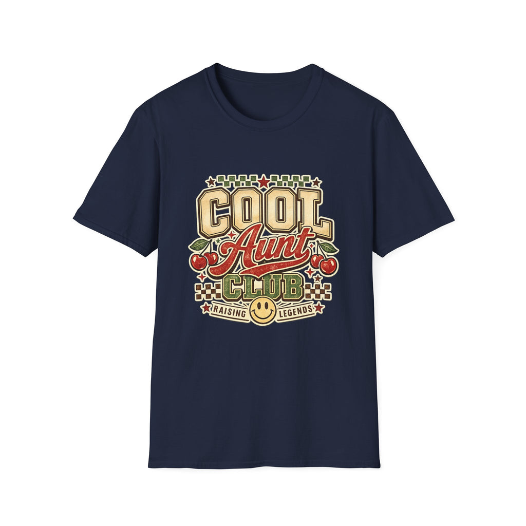 Cherries Pop T-Shirt Aunt Club Vintage Cherry Graphic Tee for Fun-Loving Aunts