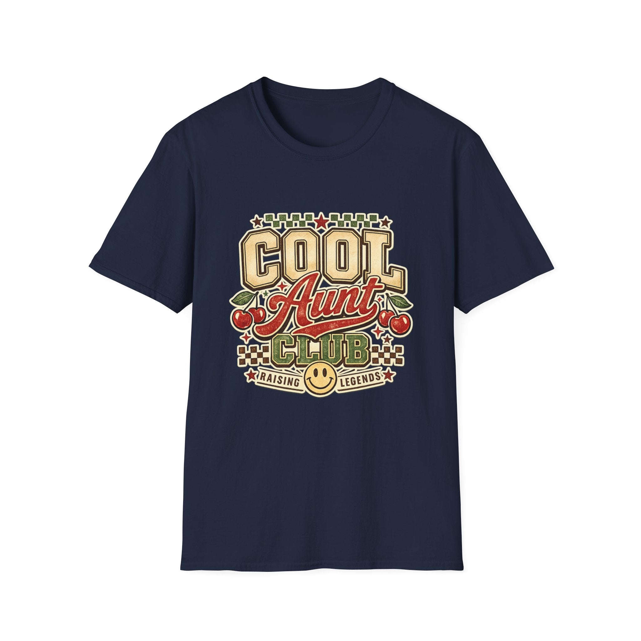 Cherries Pop T-Shirt Aunt Club Vintage Cherry Graphic Tee for Fun-Loving Aunts
