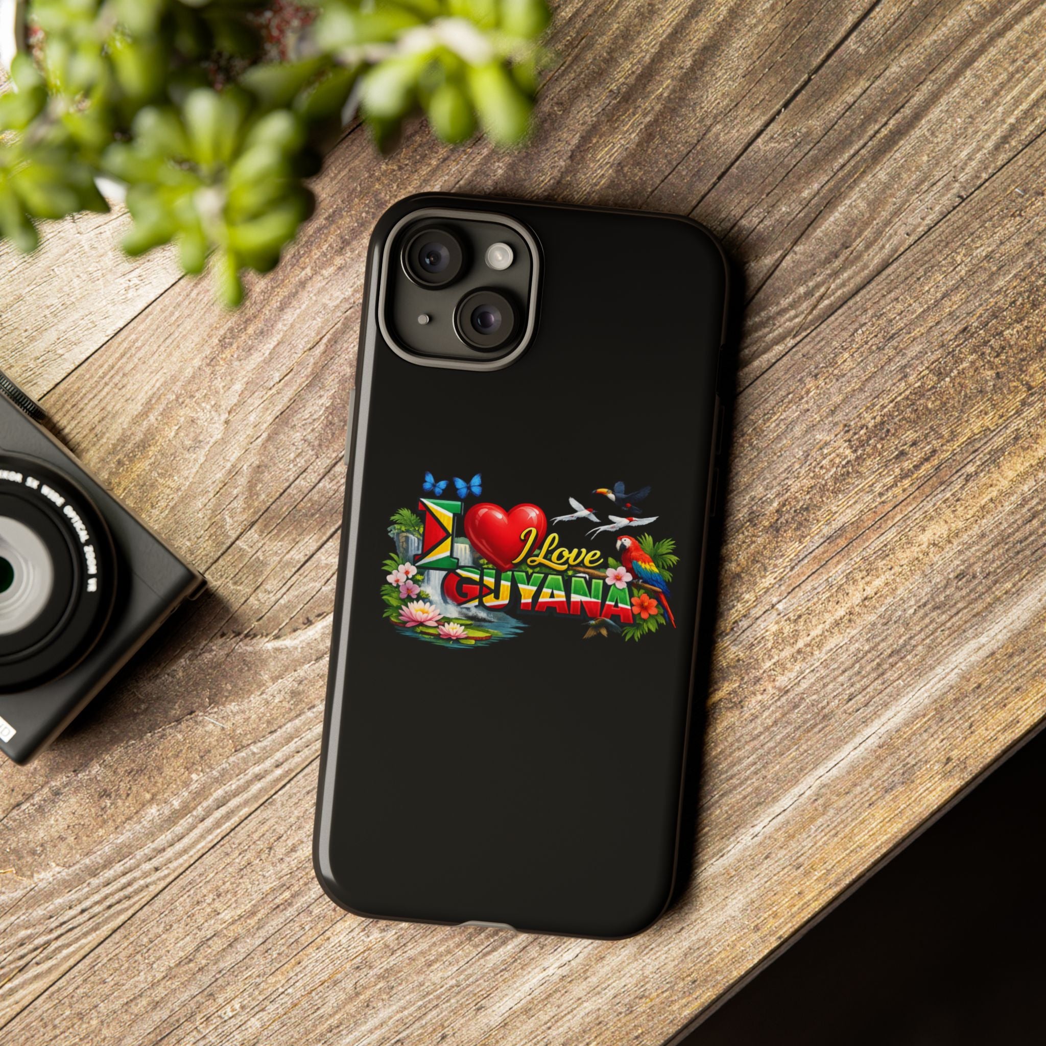Phone case I Love Guyana Phone Case — Tough Protective Tropical Flag Design